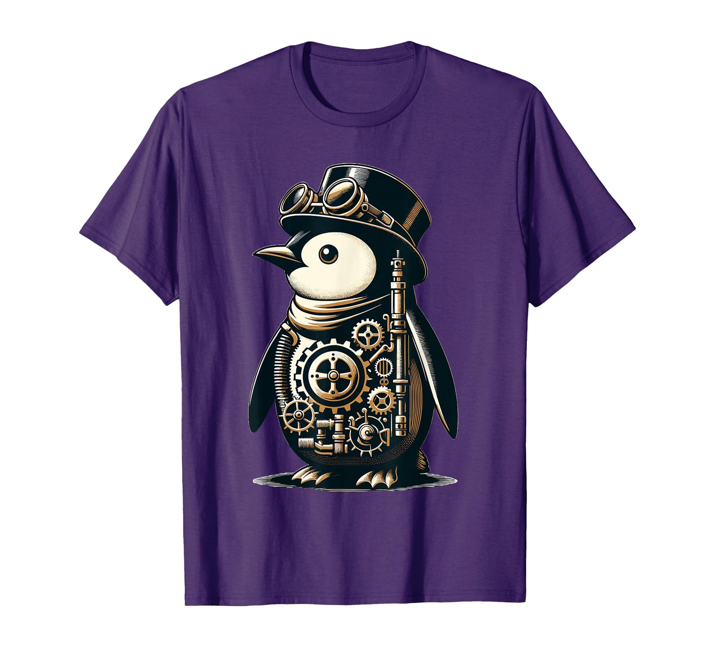 Cool Steampunk Aesthetic Penguin Lover Vintage Penguin T-Shirt