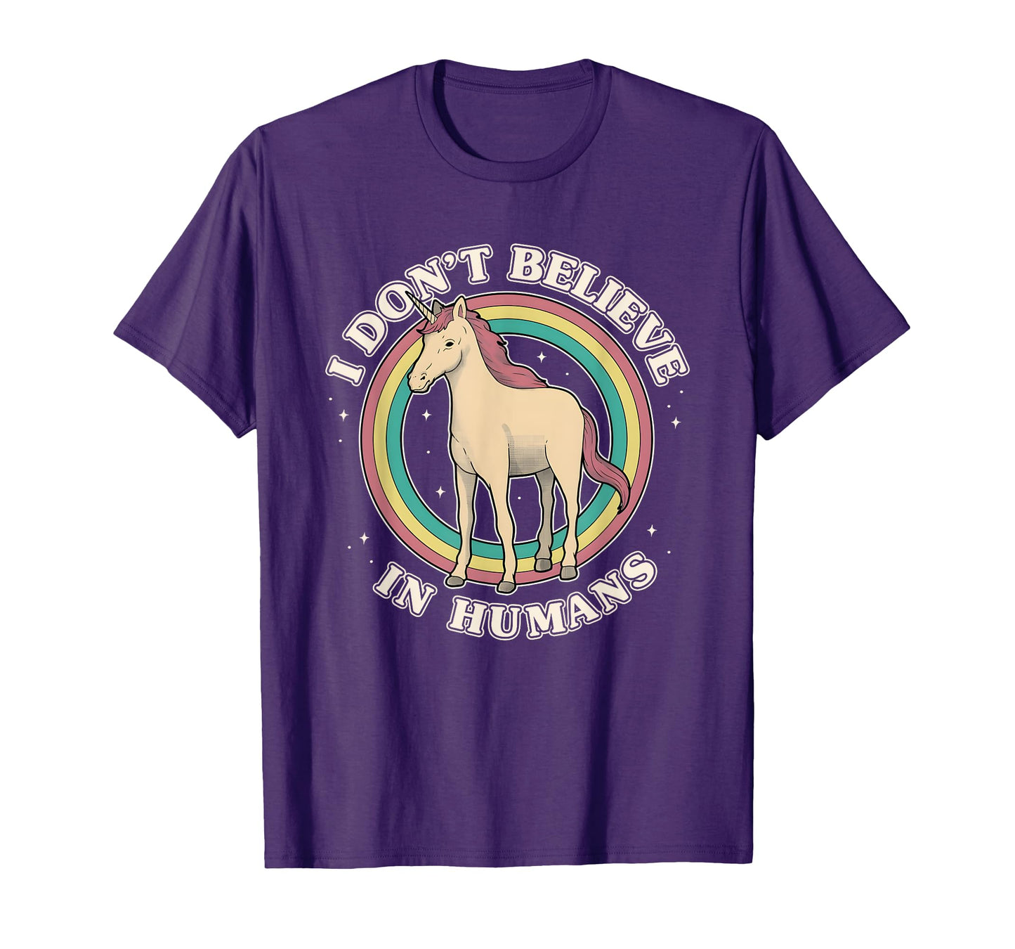 Unicorn Rainbow I Don’t Believe In Humans T-Shirt