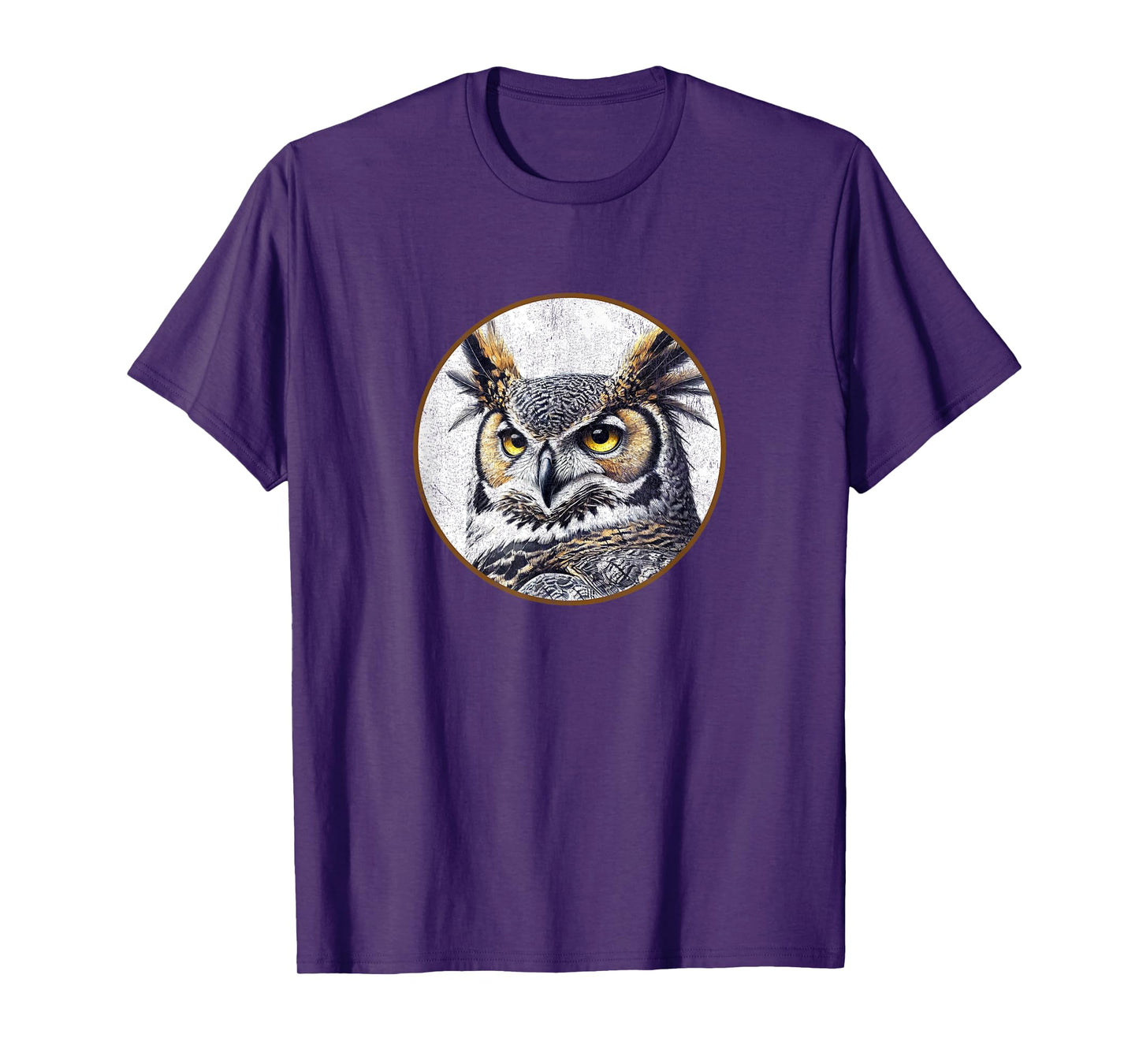 Colorful Retro Great Horned Owl Bird Design T-Shirt