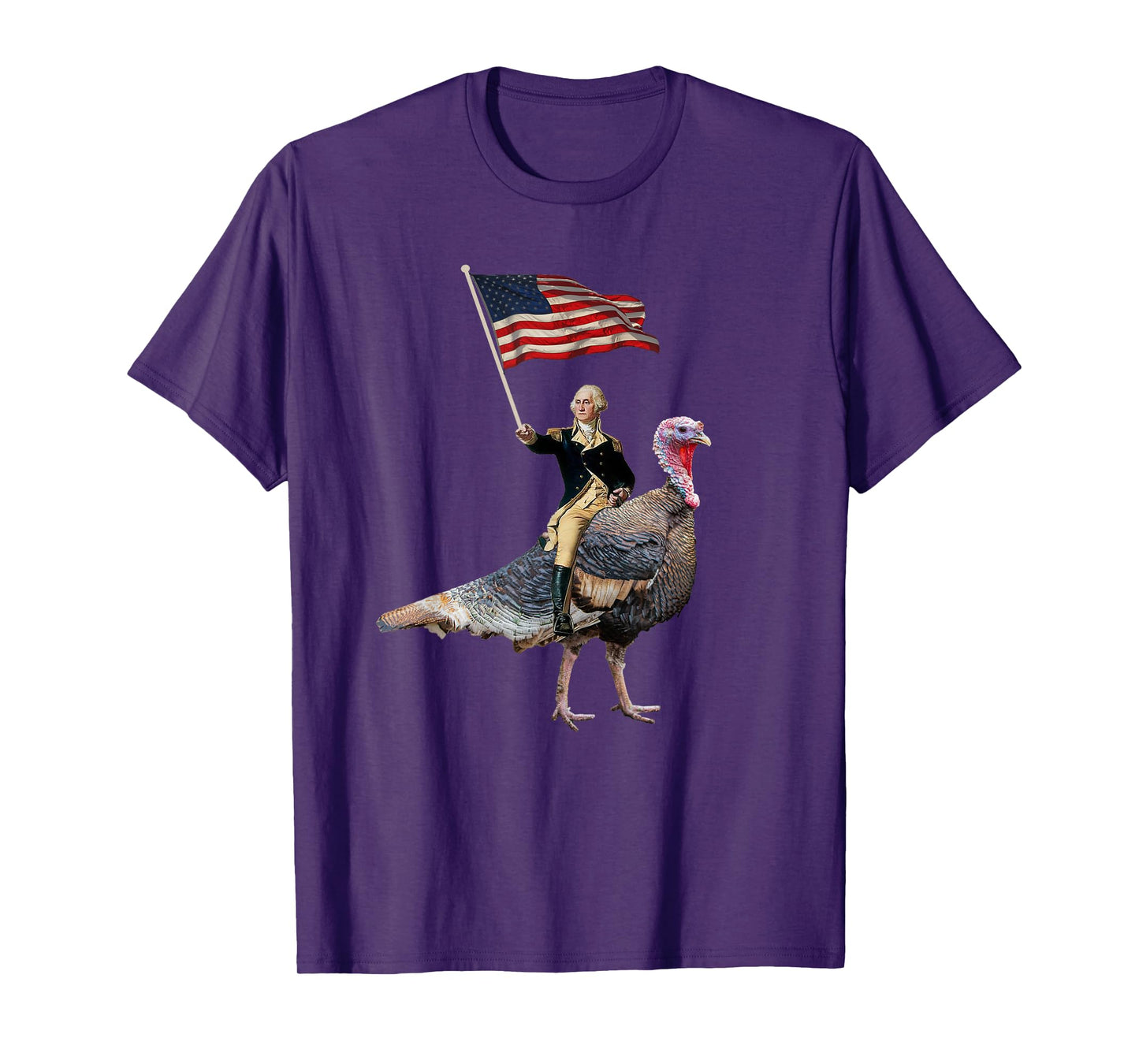 George Washington Riding A Turkey Funny Thanksgiving T-Shirt