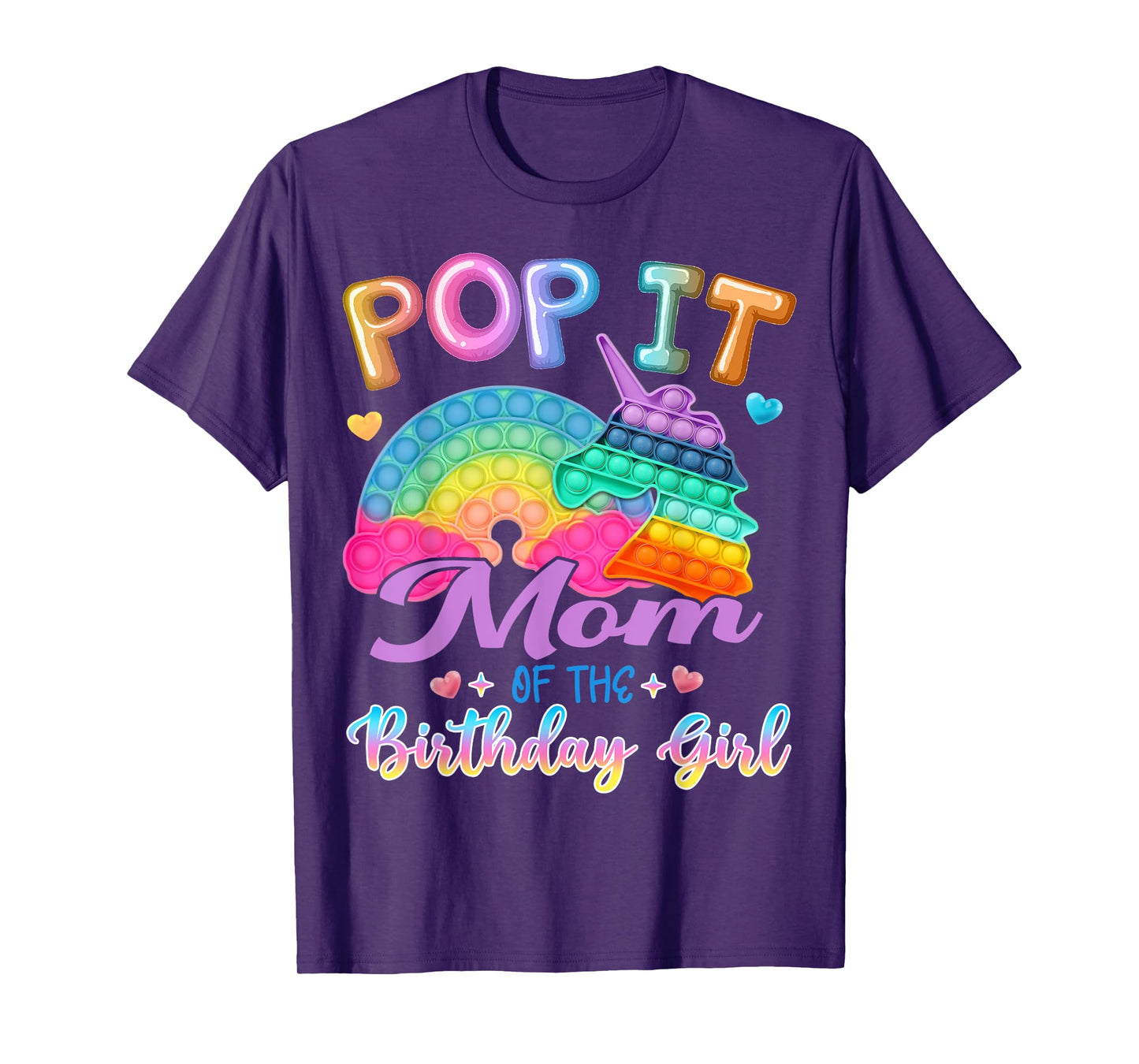 Pop It Mom of the Birthday Girl Fidget Kids Family Matching T-Shirt
