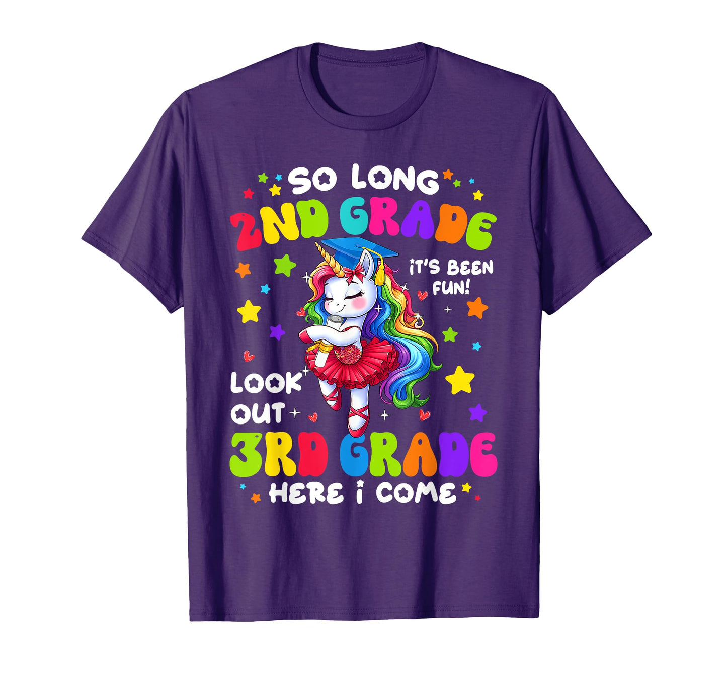 2nd Grade Graduation Girl 3rd Grade Here I Come Unicorn Grad T-Shirt