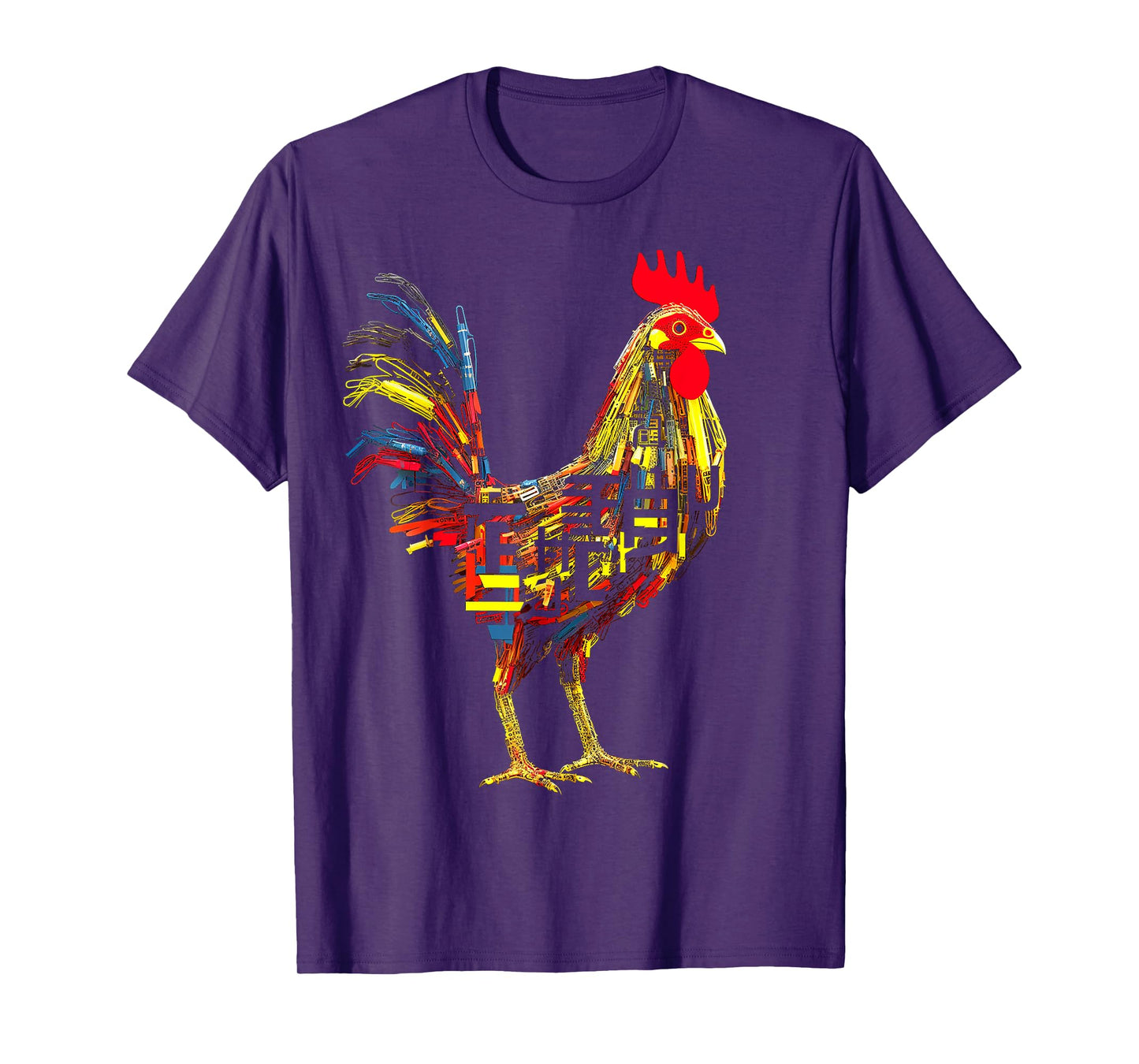 Chicken Text Abstract Animal Art Graphic Chicken T-Shirt