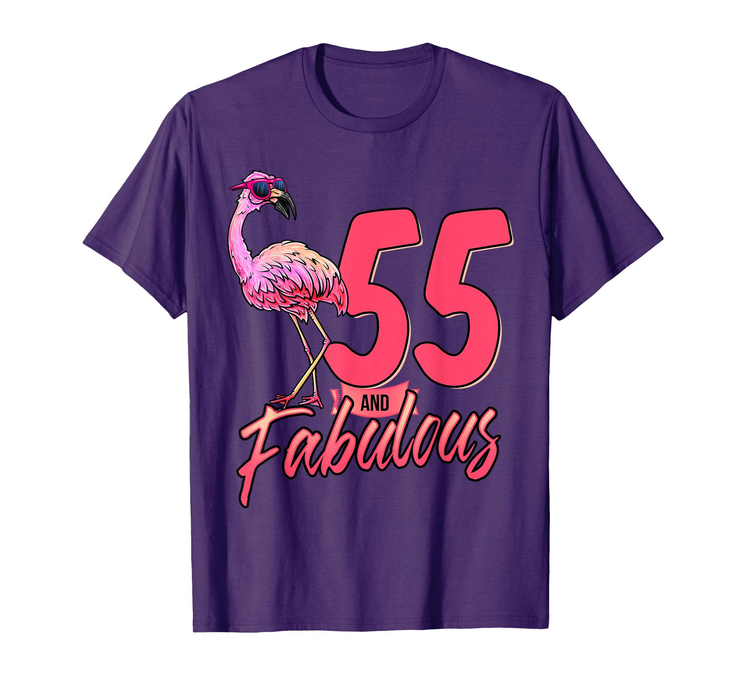 55 And Fabulous 55th Flamingo Birthday Gift T-Shirt