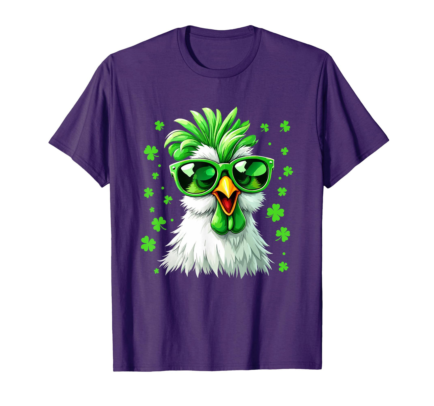 Funny Chicken St Patricks Day Chicken Shamrock T-Shirt