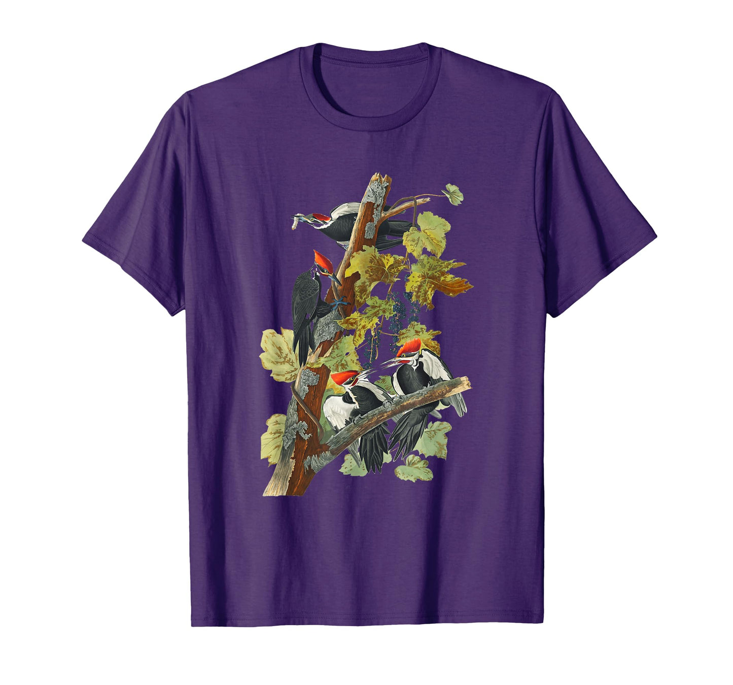 Vintage Pileated Woodpecker Birds Illustration Men & Women T-Shirt