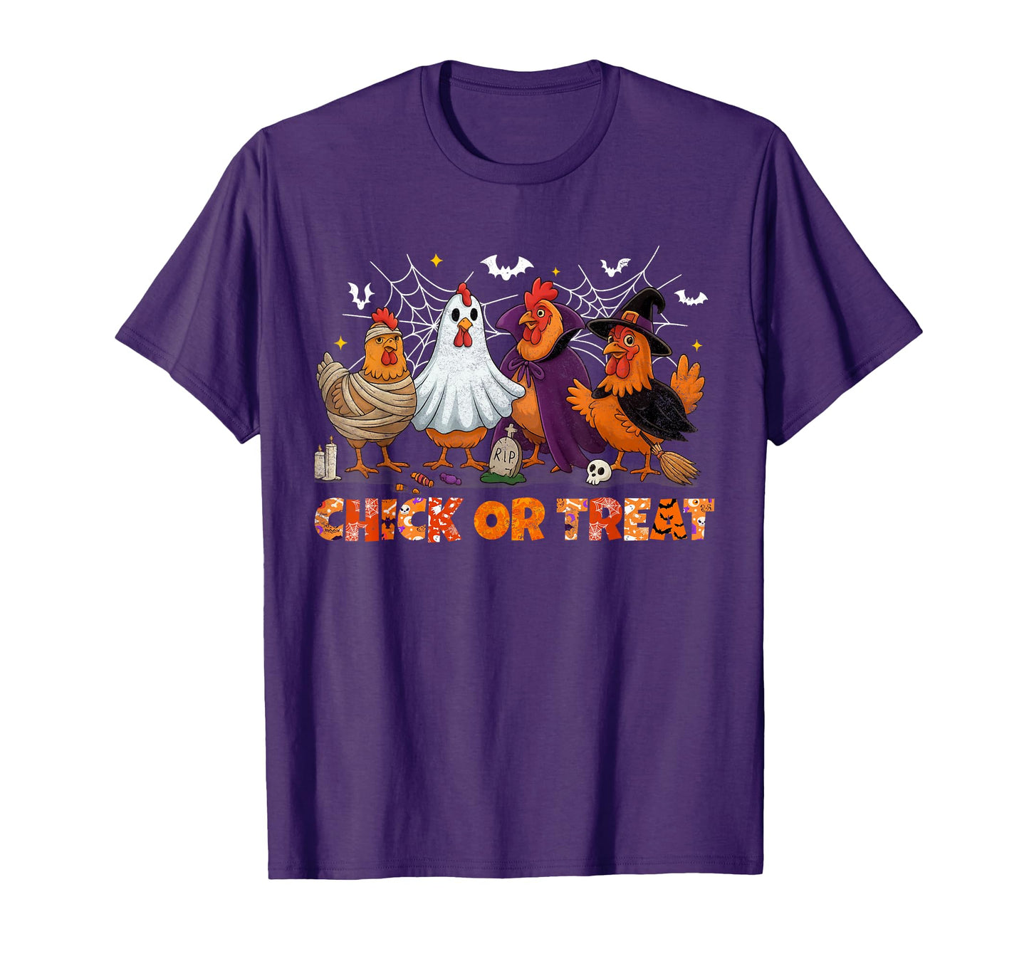 Chick Or Treat Halloween Witch Boo Spooky Chicken Costumes T-Shirt