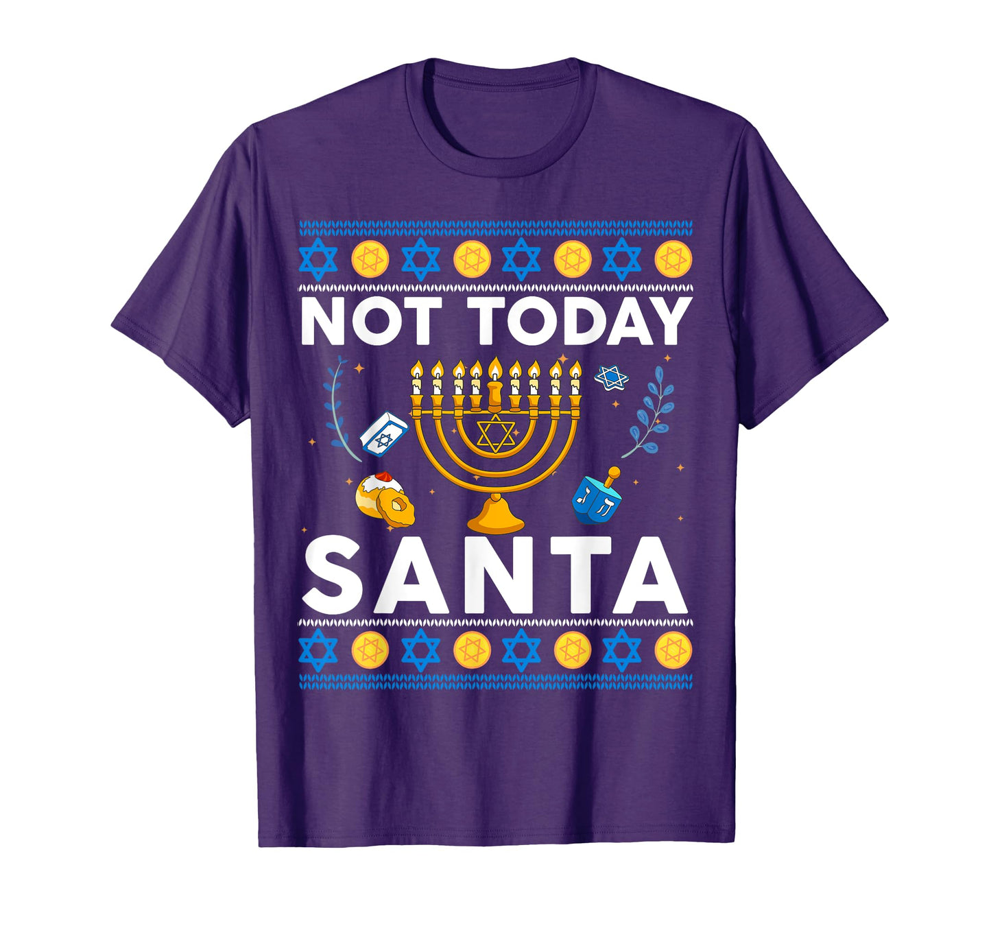 Not Today Santa Hanukkah Sweater Funny Jewish Chanukah T-Shirt