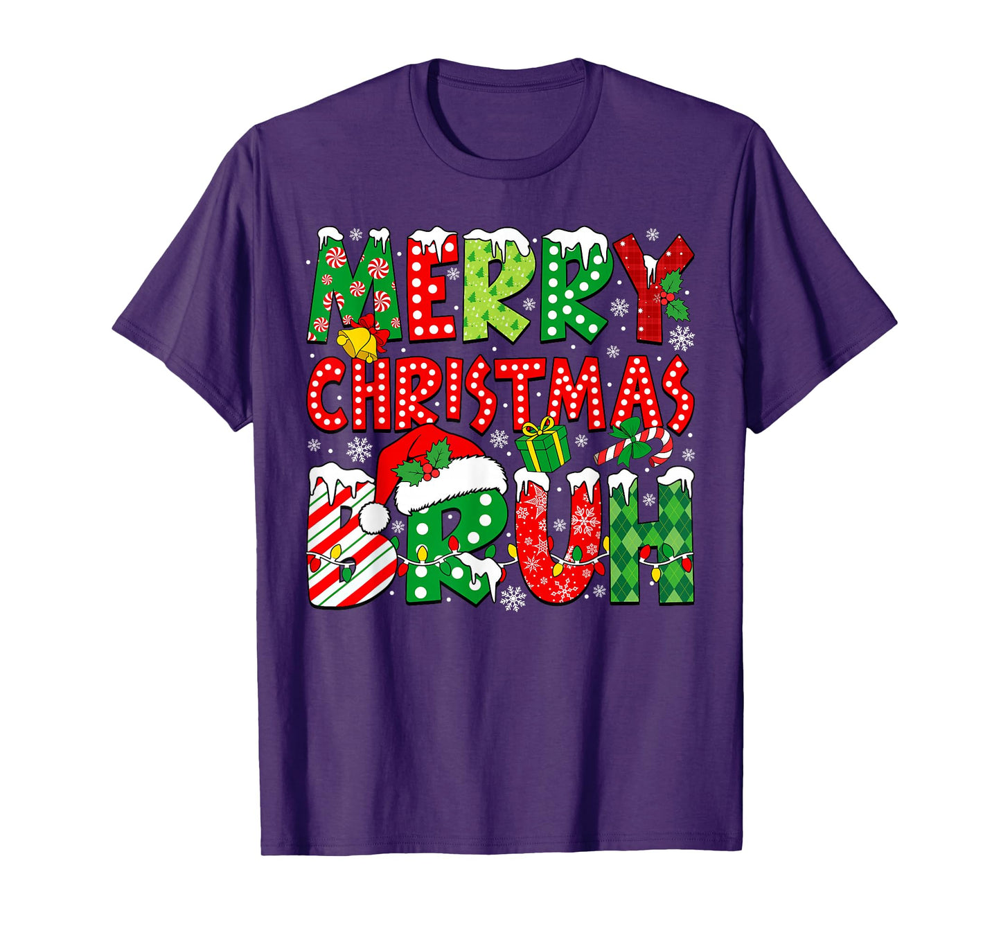 Bruh Meme Funny Saying Bro Greeting Teens Boys Men Christmas T-Shirt