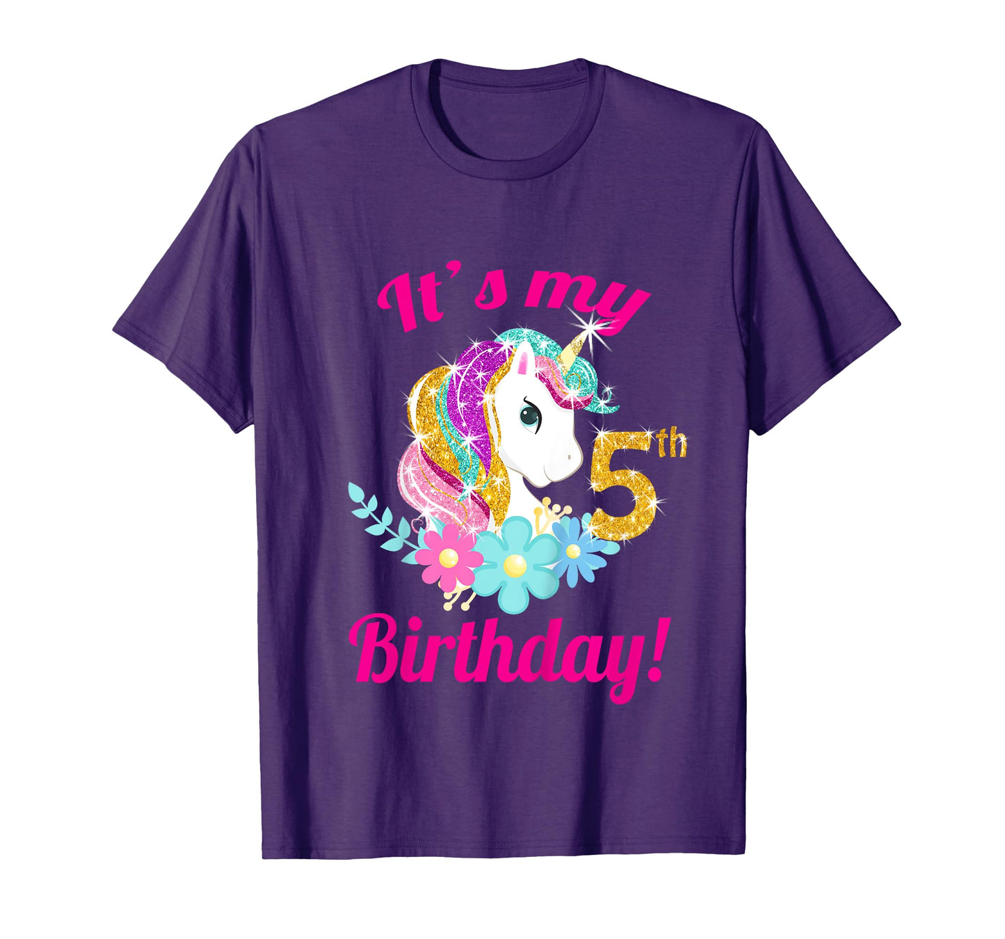 Its My 5th Birthday Unicorn Shirt (5 year old girls outfit) T-Shirt