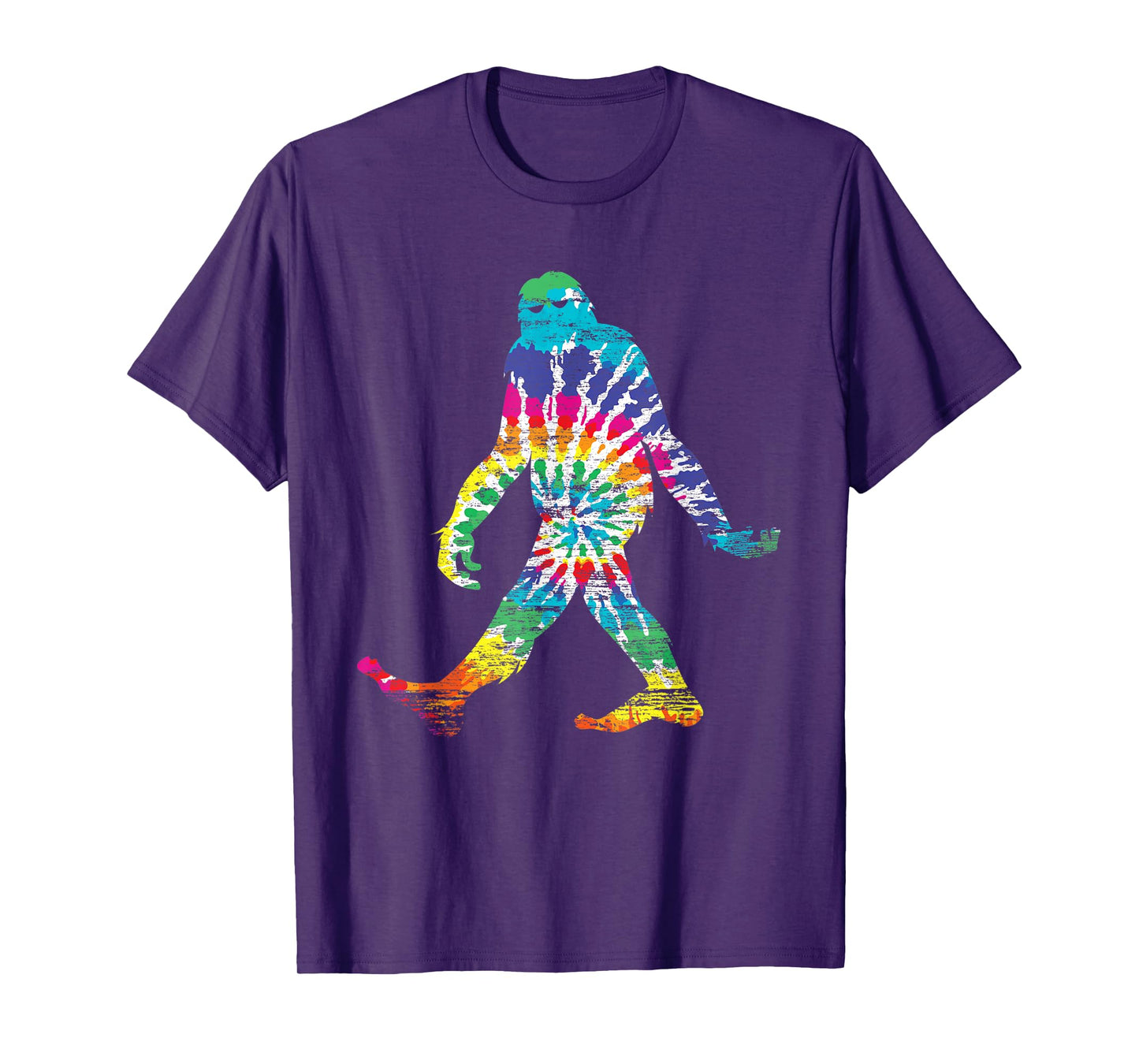 Fun Hippie Bigfoot Rainbow Tie Dye Sasquatch T-Shirt