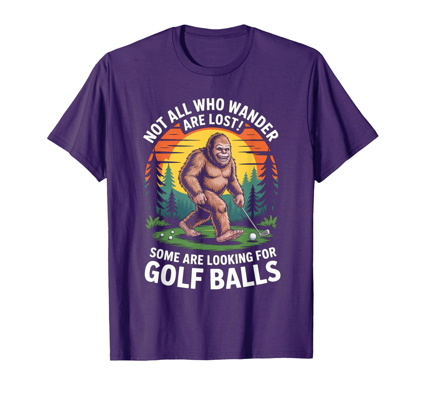 Funny Bigfoot Golf Pun Graphic Retro Humor T-Shirt