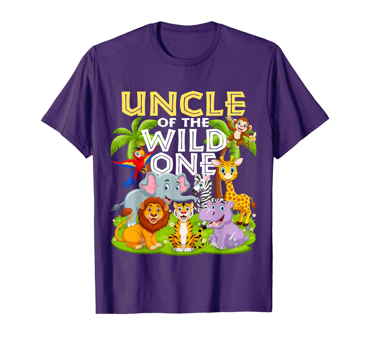 Uncle Of The Wild One 1st Birthday Zoo Animal Safari Jungle T-Shirt