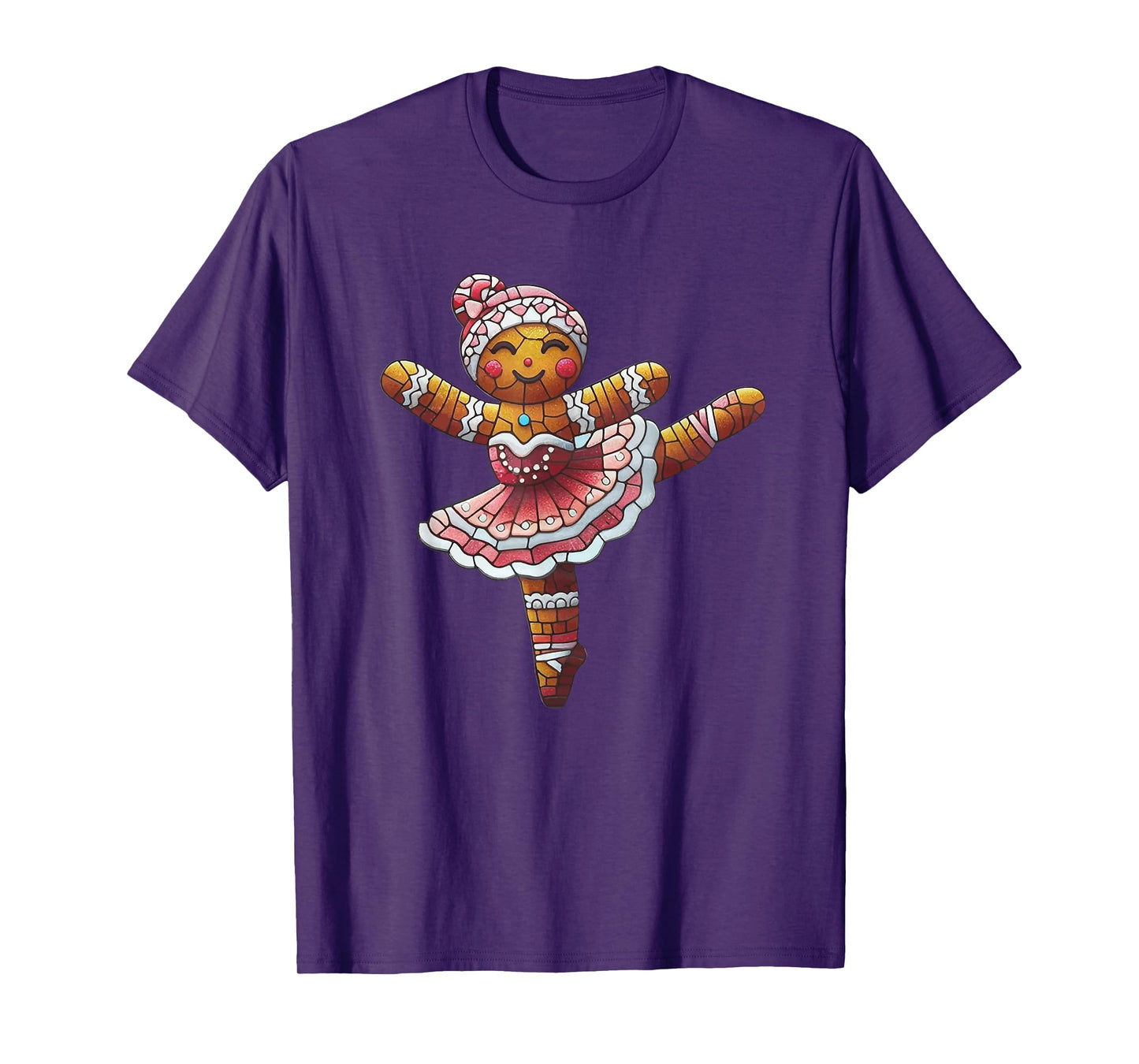Ballet Dancer Gingerbread Christmas Dance Teacher Girl Women T-Shirt