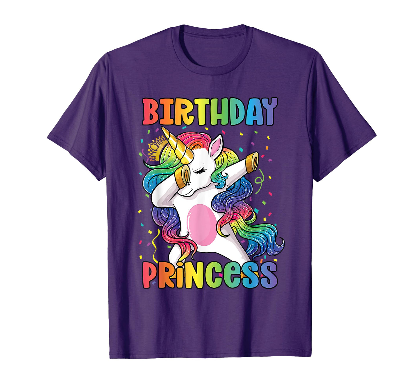 Birthday Princess Shirt Dabbing Unicorn Girl T-Shirt