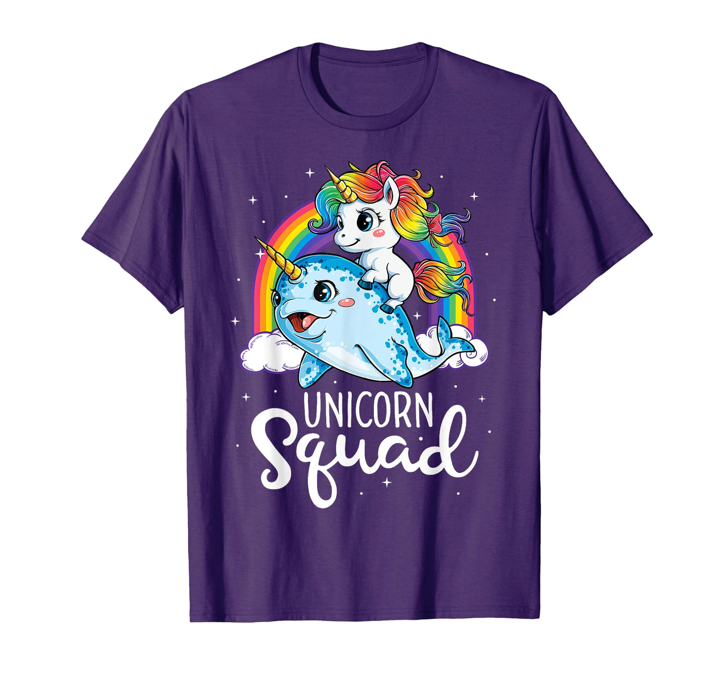 Unicorn Squad Narwhal T shirt Girls Kids Rainbow Unicorns T-Shirt