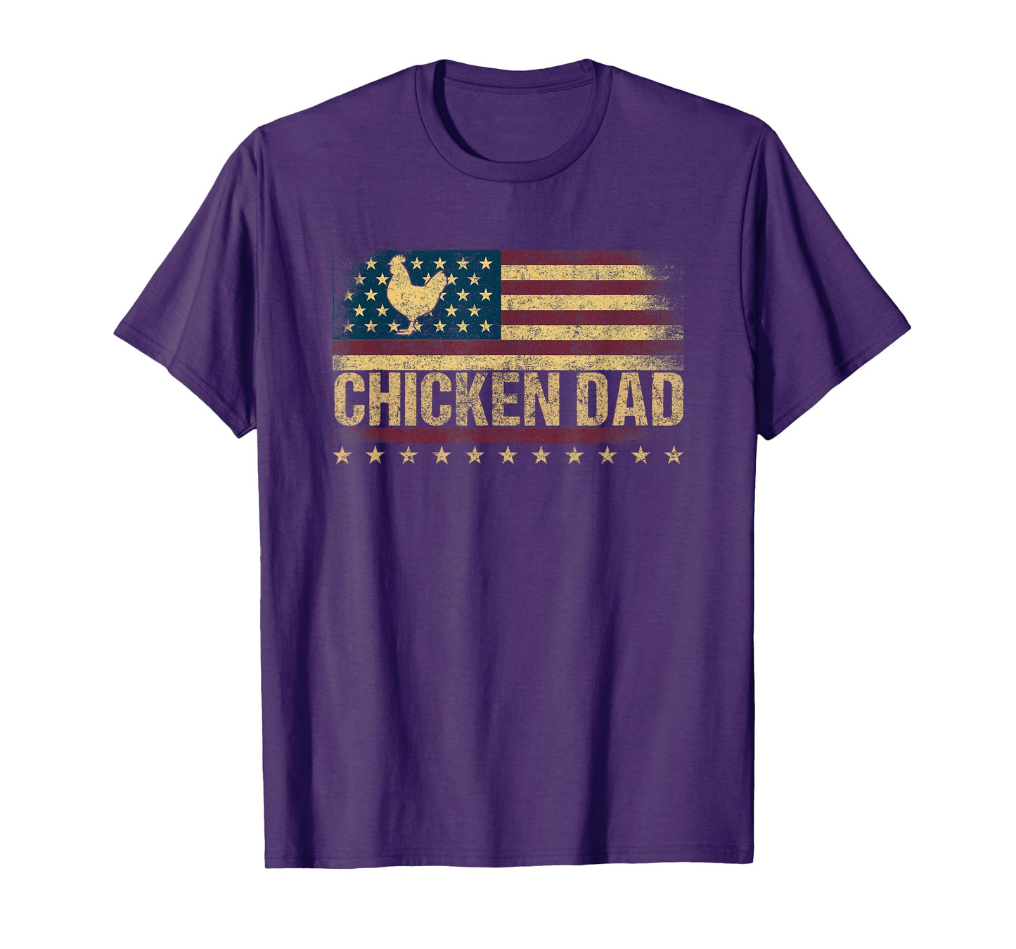 Vintage USA Flag Chicken Dad Stars T-Shirt