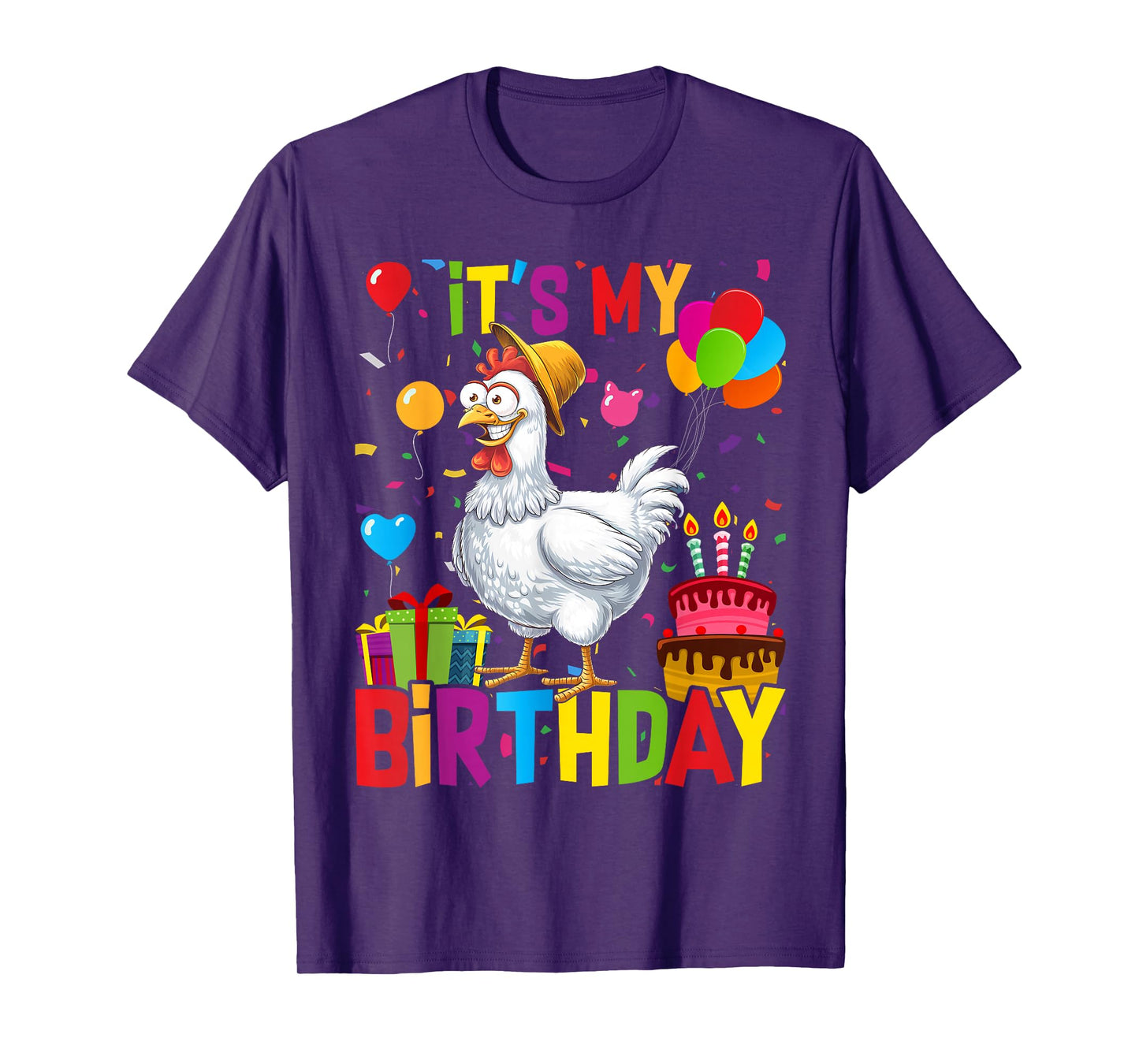 It's My Birthday, a Chicken Stamping Party for Girls T-Shirt