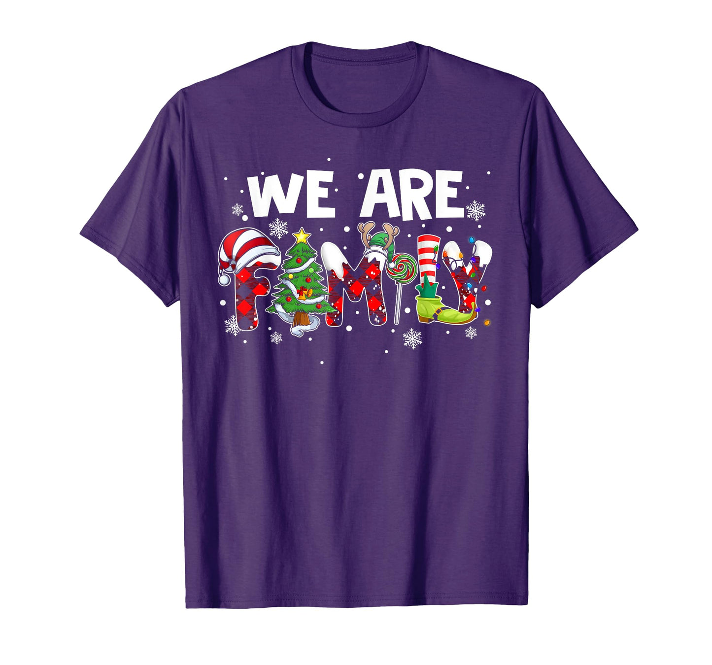 We Are Family Christmas Pajamas Funny Matching Family Xmas T-Shirt