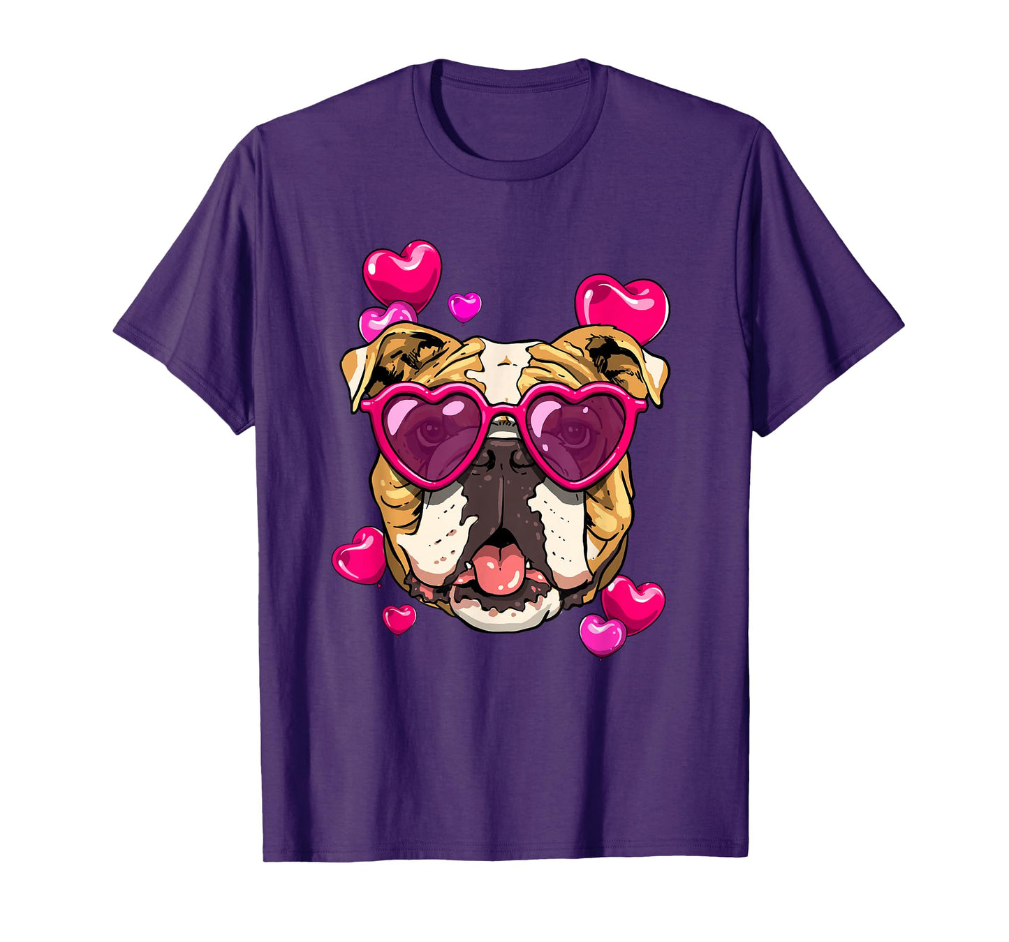 Valentines Day American Bulldog Heart Couples Dog Lover T-Shirt