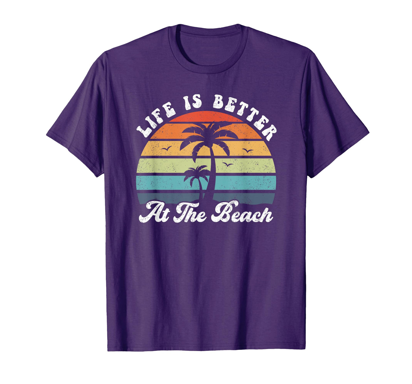 Life Is Better At The Beach Palm Tree Retro Shirt Vacation T-Shirt for Men Women Kids