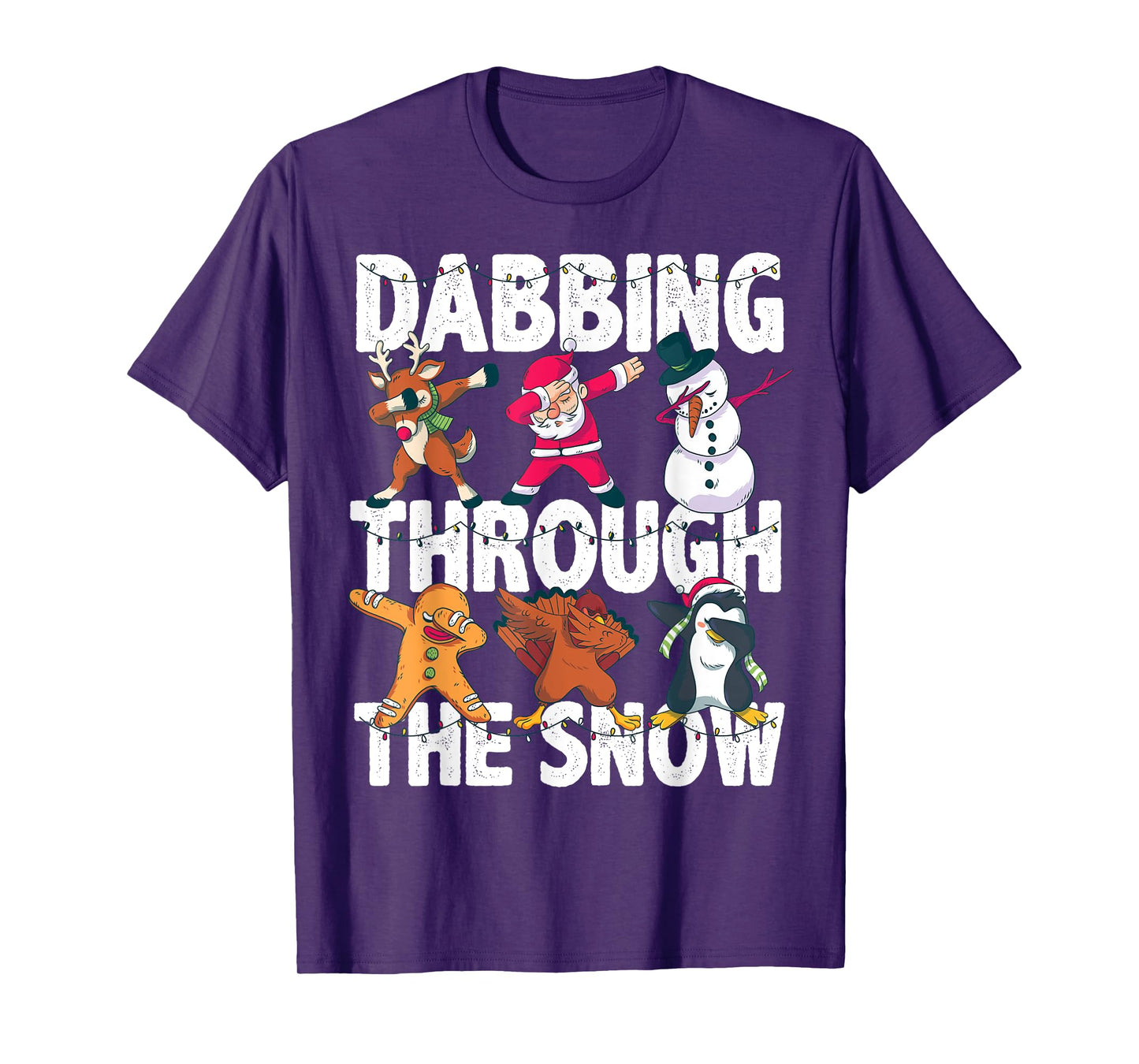 Christmas Shirt Santa Friends Dabbing Through the Snow Gift T-Shirt