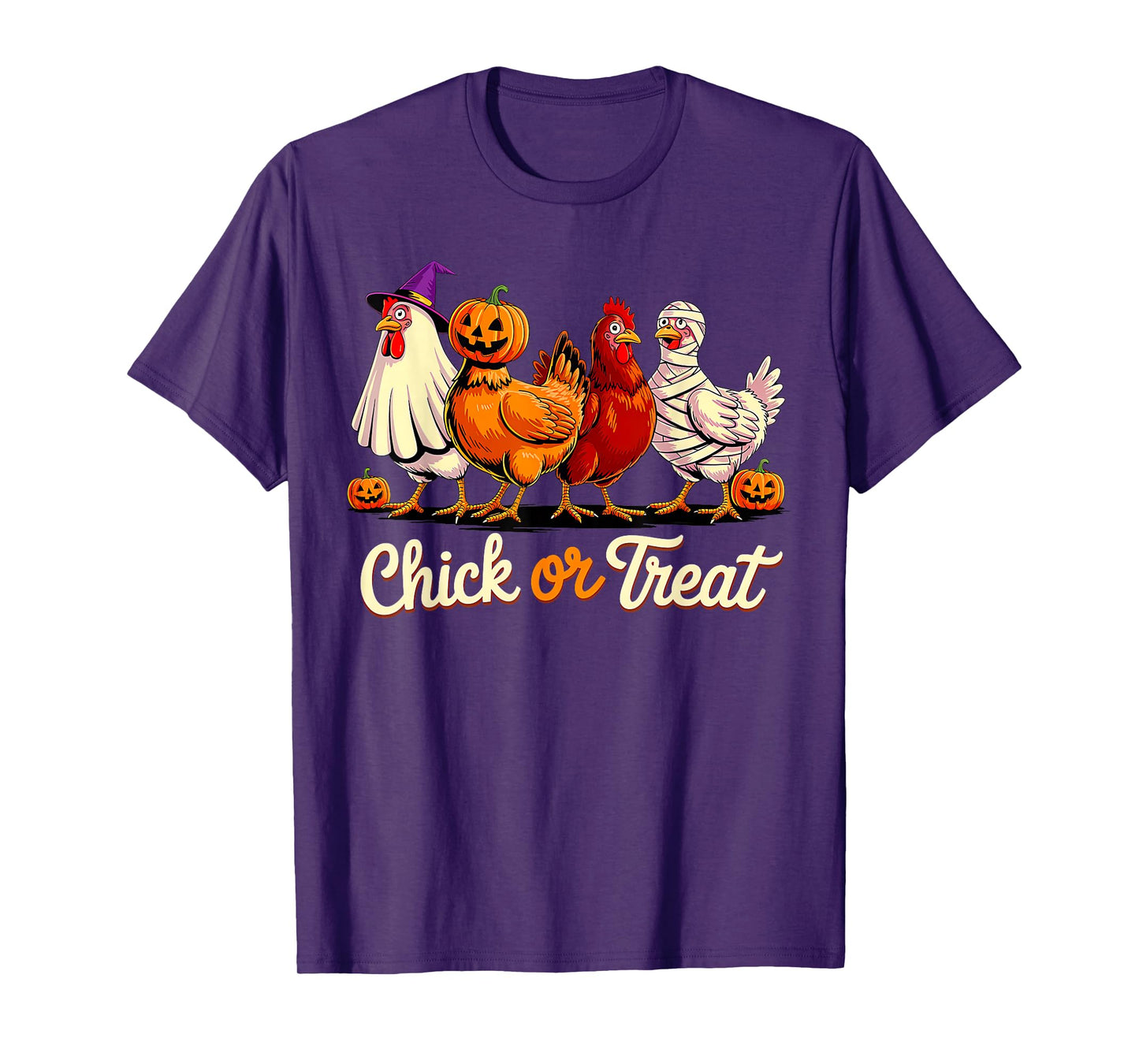 Chick Or Treat Halloween Witch Spooky Chicken Funny Farmer T-Shirt