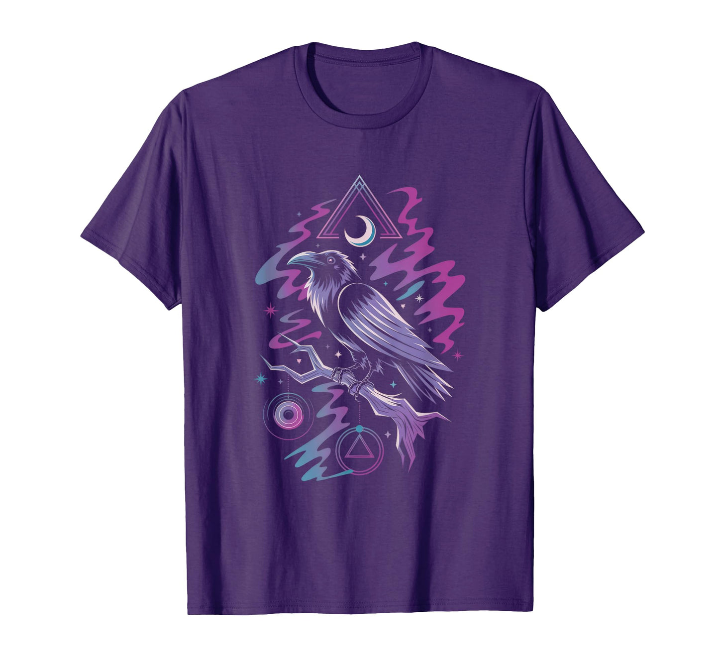 Raven Crow Dark Bird Witchcraft Omens Midnight T-Shirt