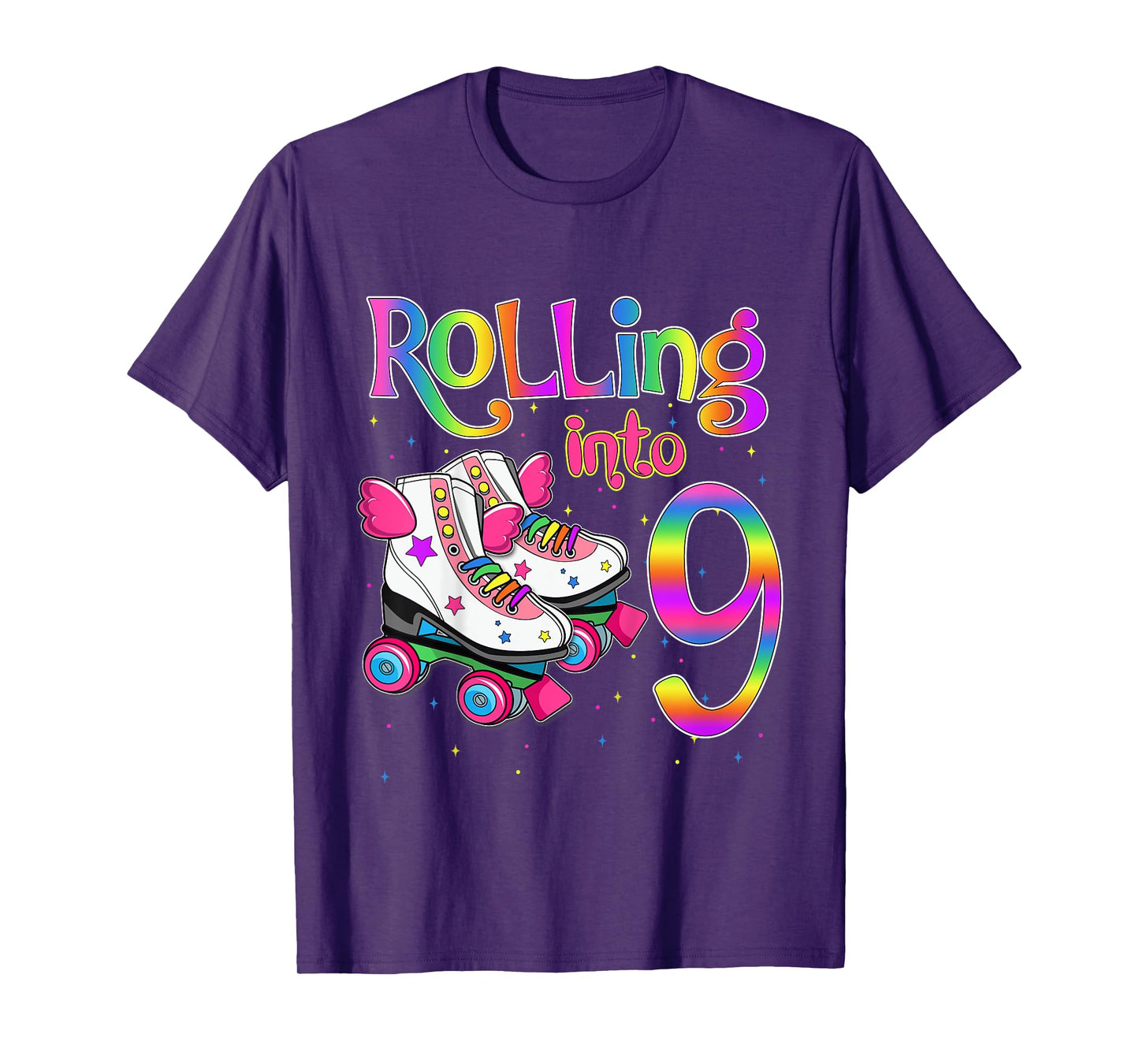 Rolling Into 9 years Let's Roll I'm Turning 9 Roller Skate T-Shirt