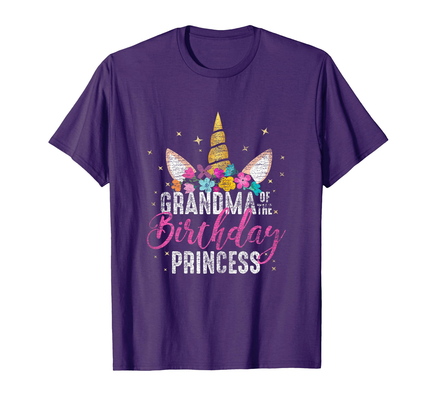 Grandma Of The Birthday Princess Gifts Unicorn Birthday T-Shirt
