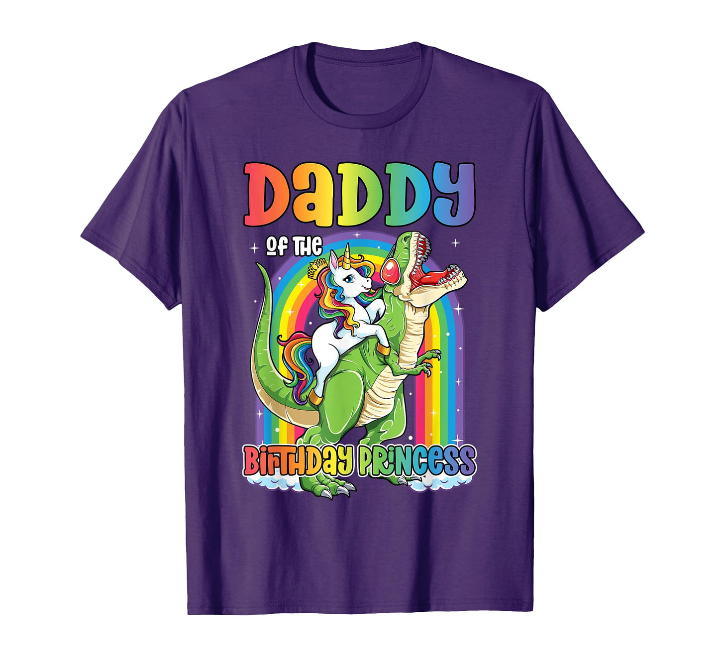 Daddy of the Birthday Princess Bday T Rex Dad Unicorn Girl T-Shirt