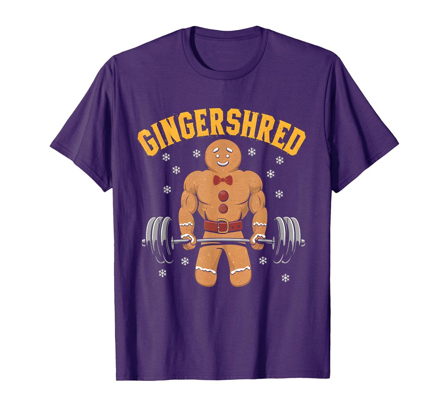 Gingershred Funny Gingerbread Man Gym Bodybuilding Christmas T-Shirt
