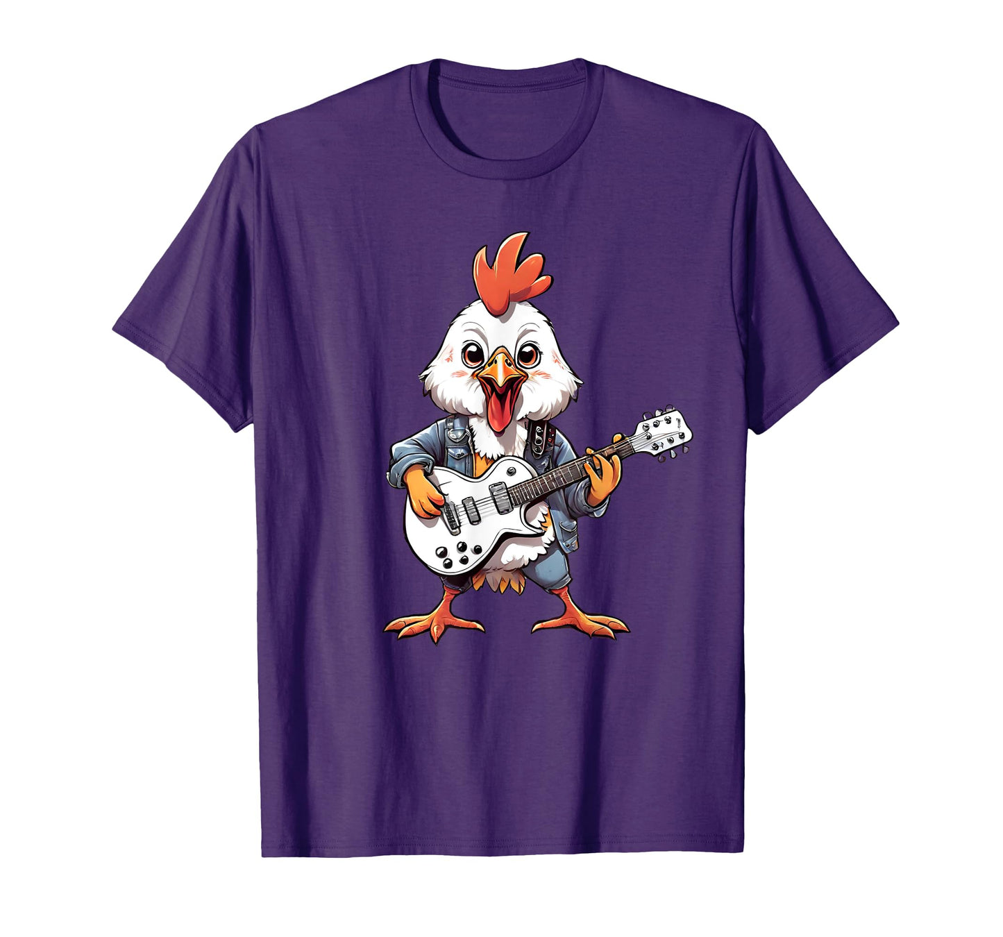 Funny Chick Chicken Guitarist Guitar Player Musician Gift T-Shirt