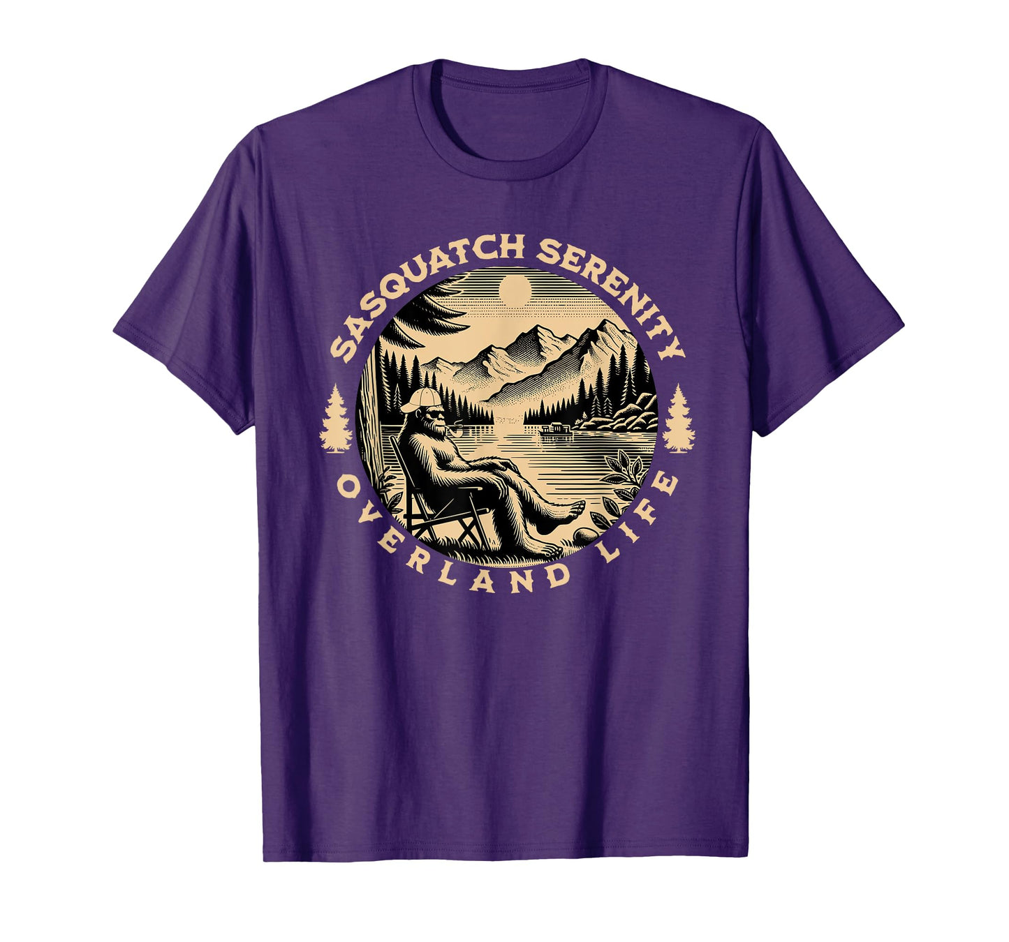 Sasquatch Serenity Overland Life Graphic T-Shirt, Small