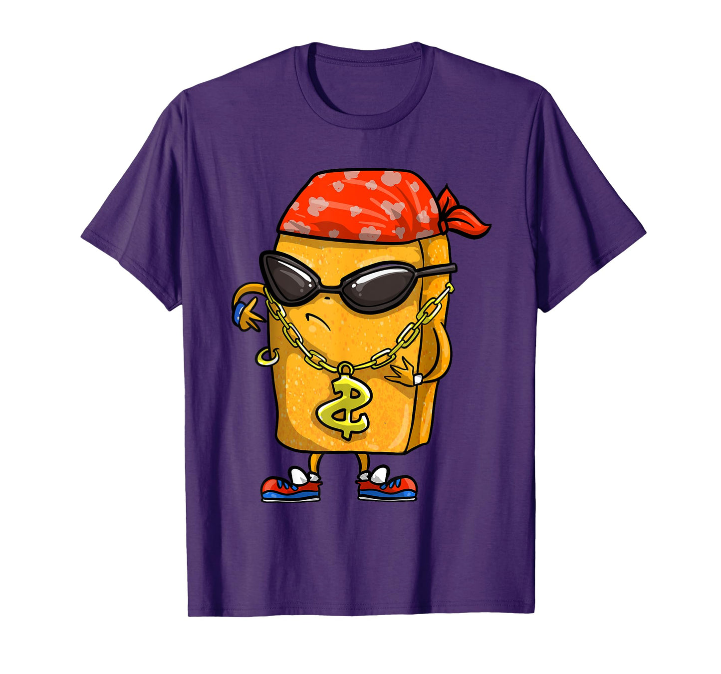 Funny Chicken Nugget Gift For Kids Cool Gangster Nug Life T-Shirt