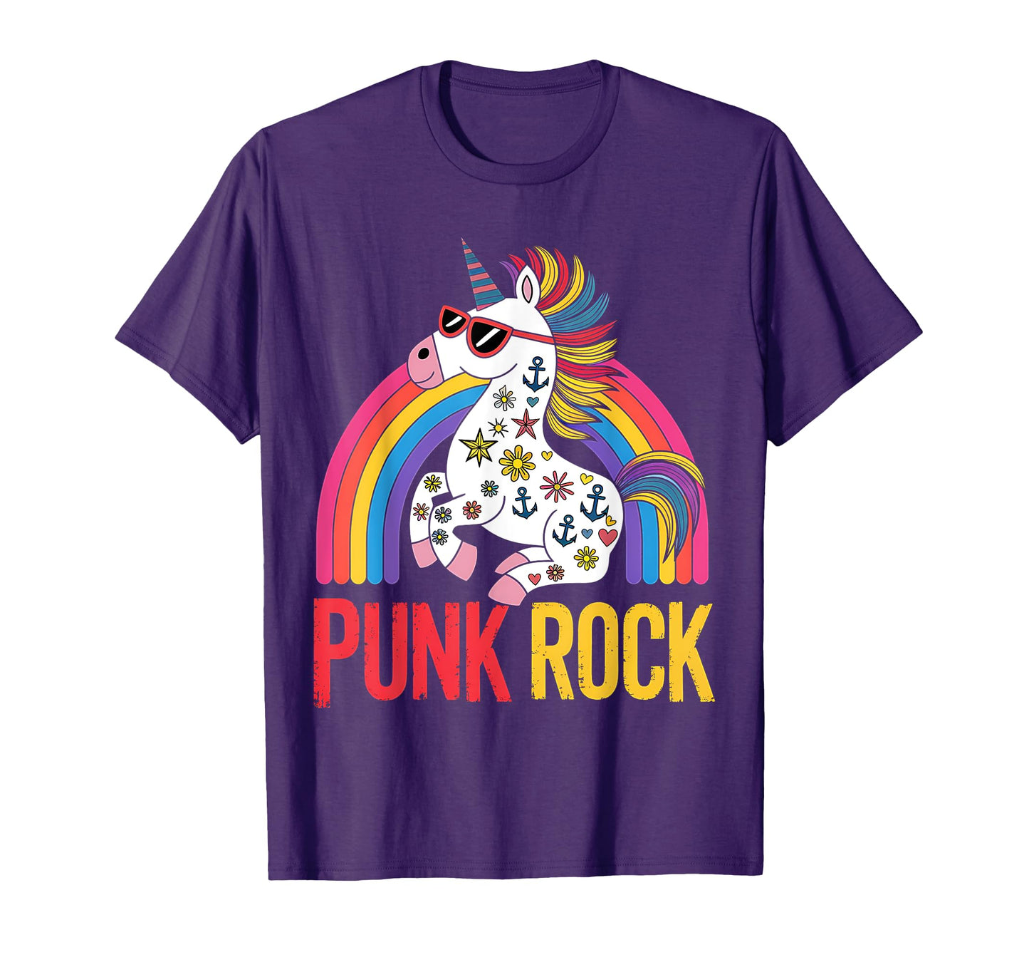 Punk Rock Cute Unicorn Music Rocker Toddler Girls Kids Women T-Shirt