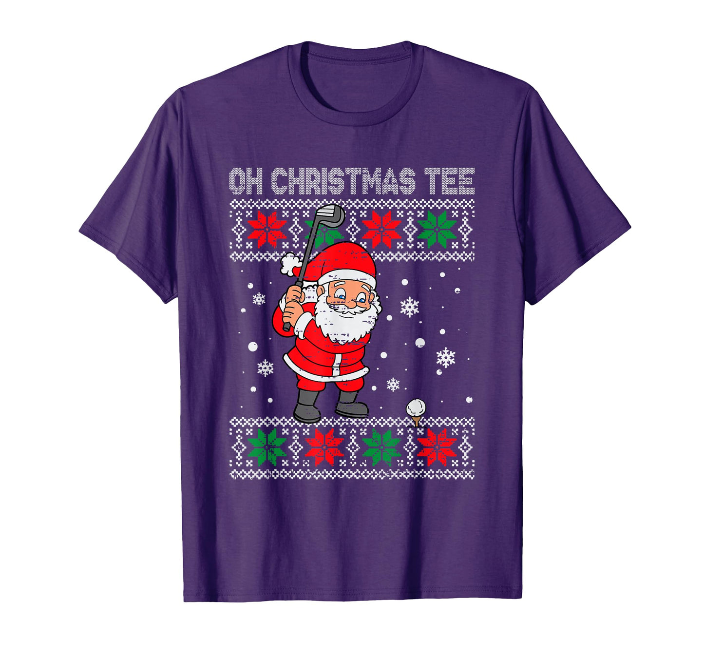 Christmas Santa Playing Golf Xmas Golfer For Mens Boy Kids T-Shirt