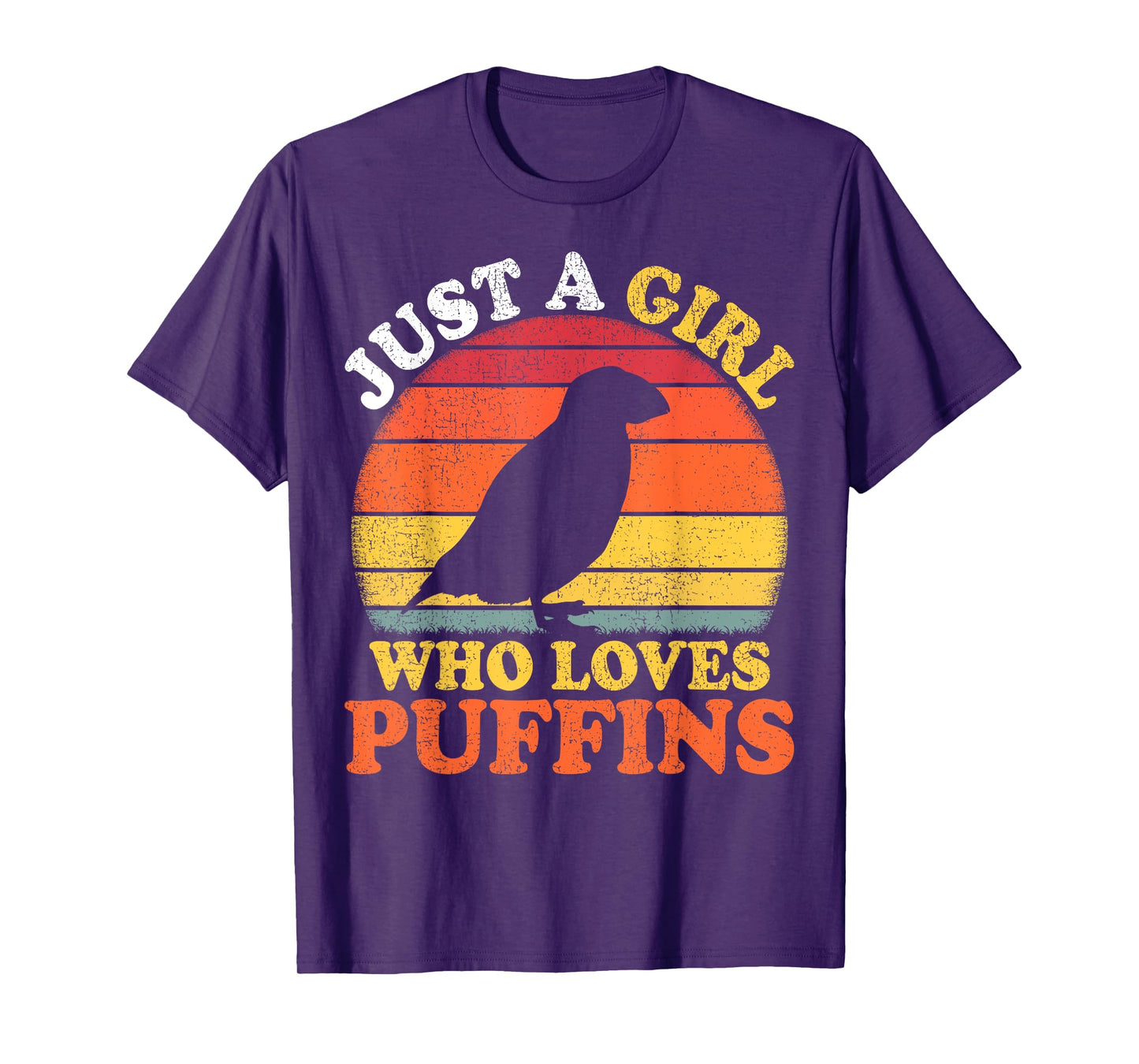 Puffin Bird Vintage Just A Girl Who Loves Puffins T-Shirt