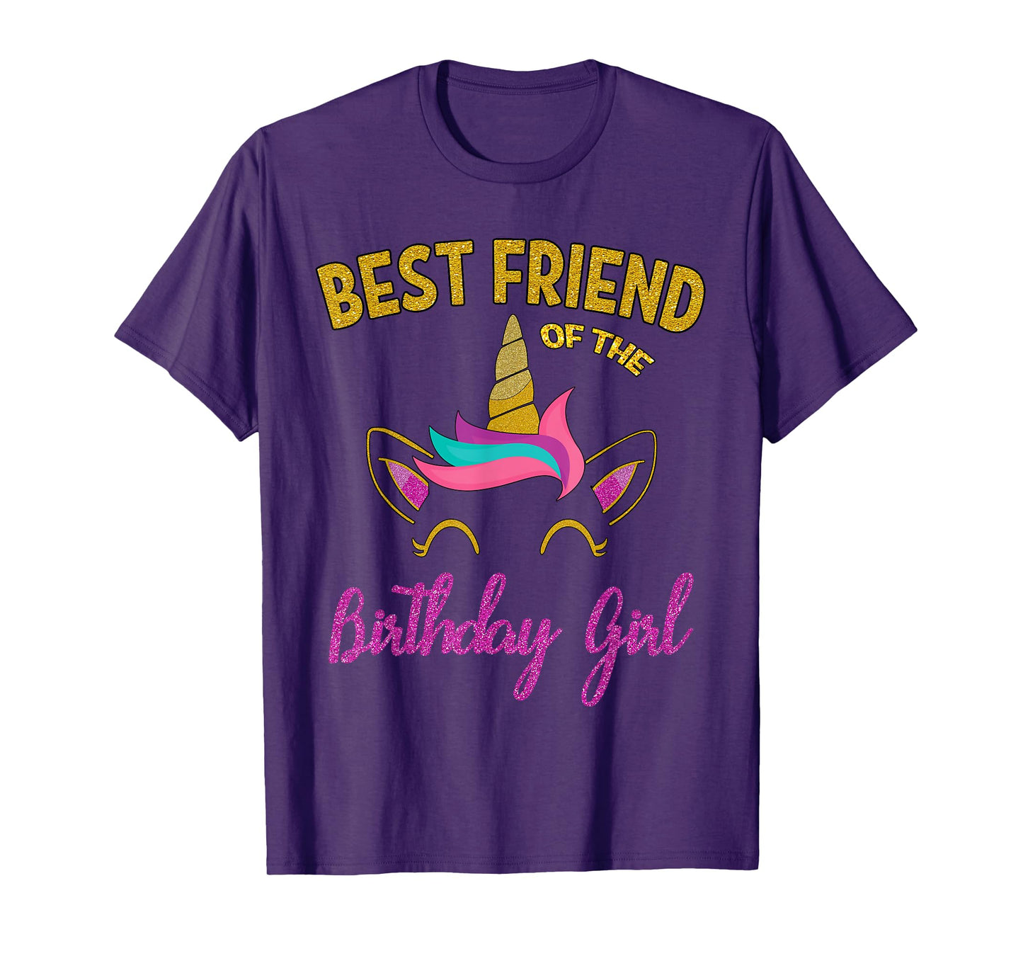 Best Friend of the Unicorn Birthday Girl T-Shirt Matching T-Shirt