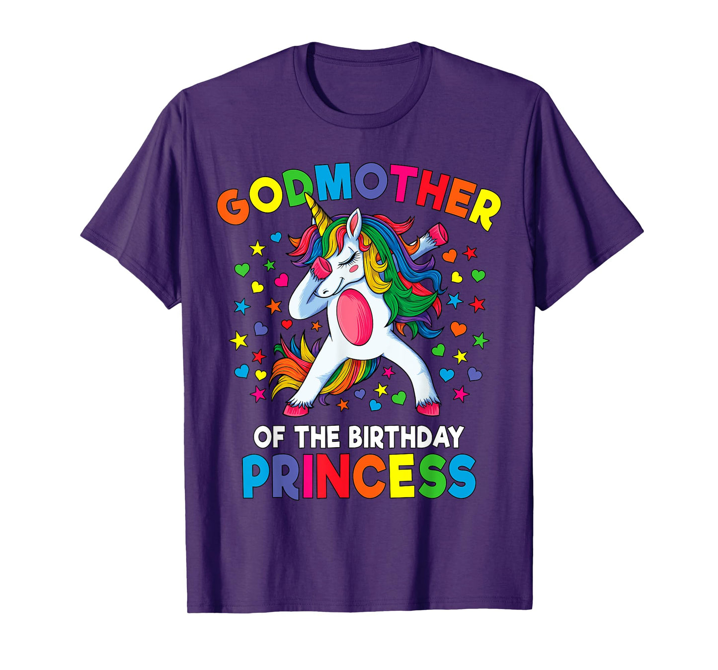 Godmother of the Birthday Princess Dabbing Unicorn Party T-Shirt