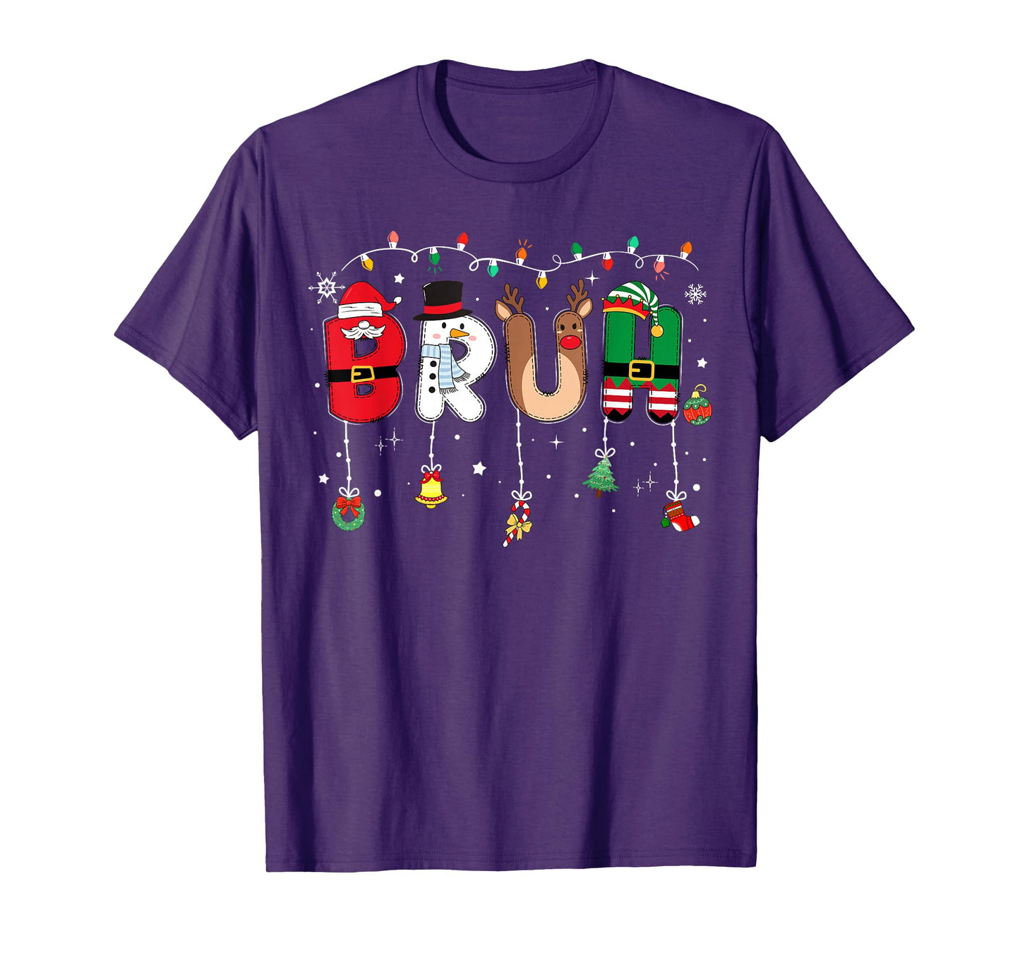 Bruh Funny Christmas Teens Boys Kids Xmas Pajamas T-Shirt