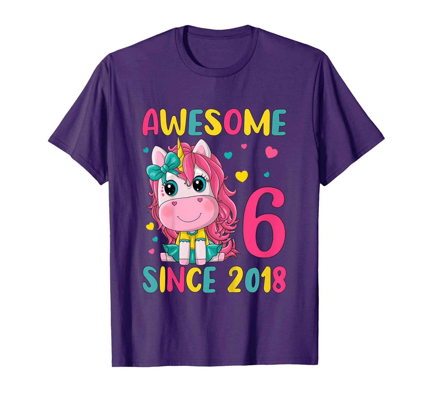 6th Birthday Party Unicorn Girl 6 Years Old Birthday T-Shirt