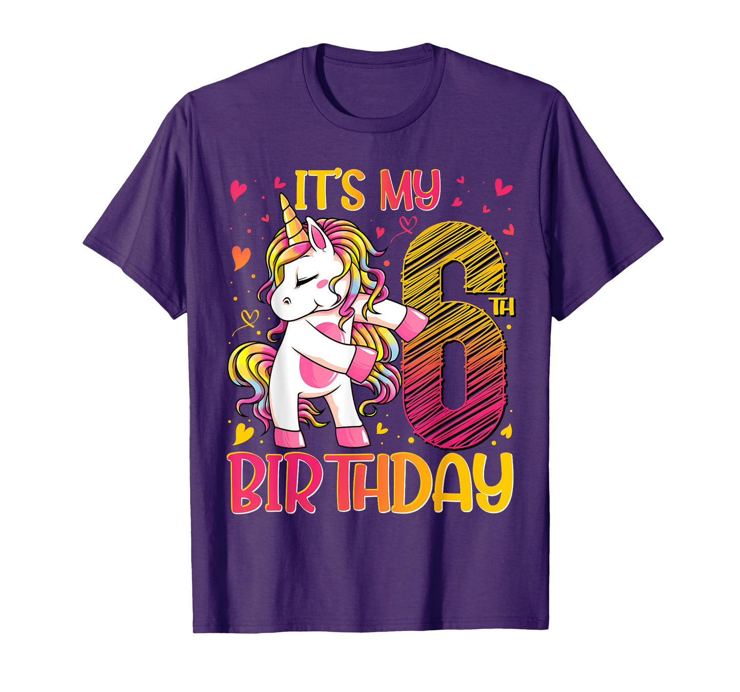 6 Year Old Gifts Unicorn Flossing 6th Birthday Girl Party T-Shirt