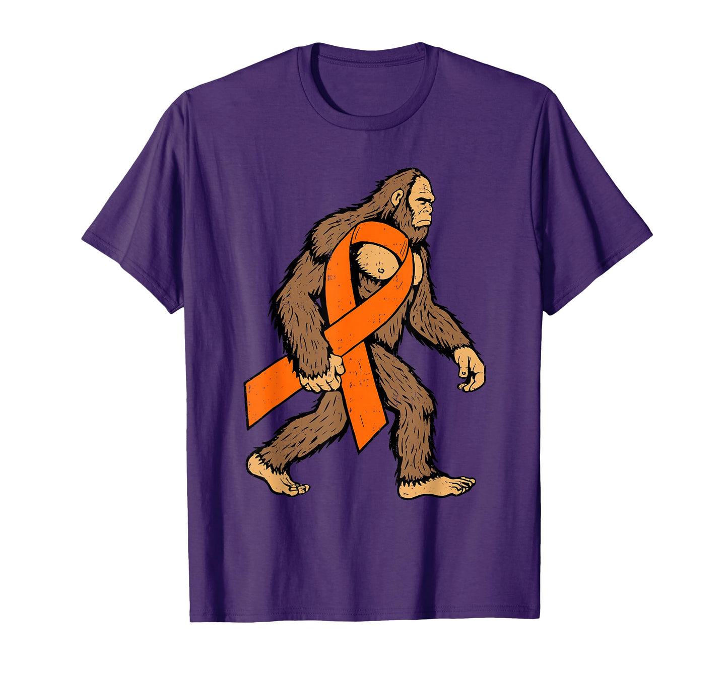 Leukemia Awareness Bigfoot Ribbon Orange Support Men Boy Kid T-Shirt
