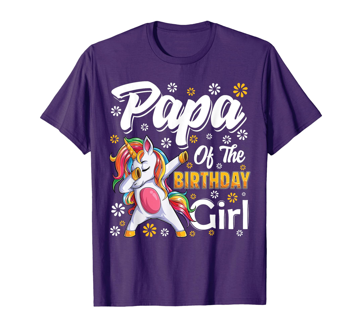 awesome dabbing unicorn birthday Papa Family Matching T-Shirt