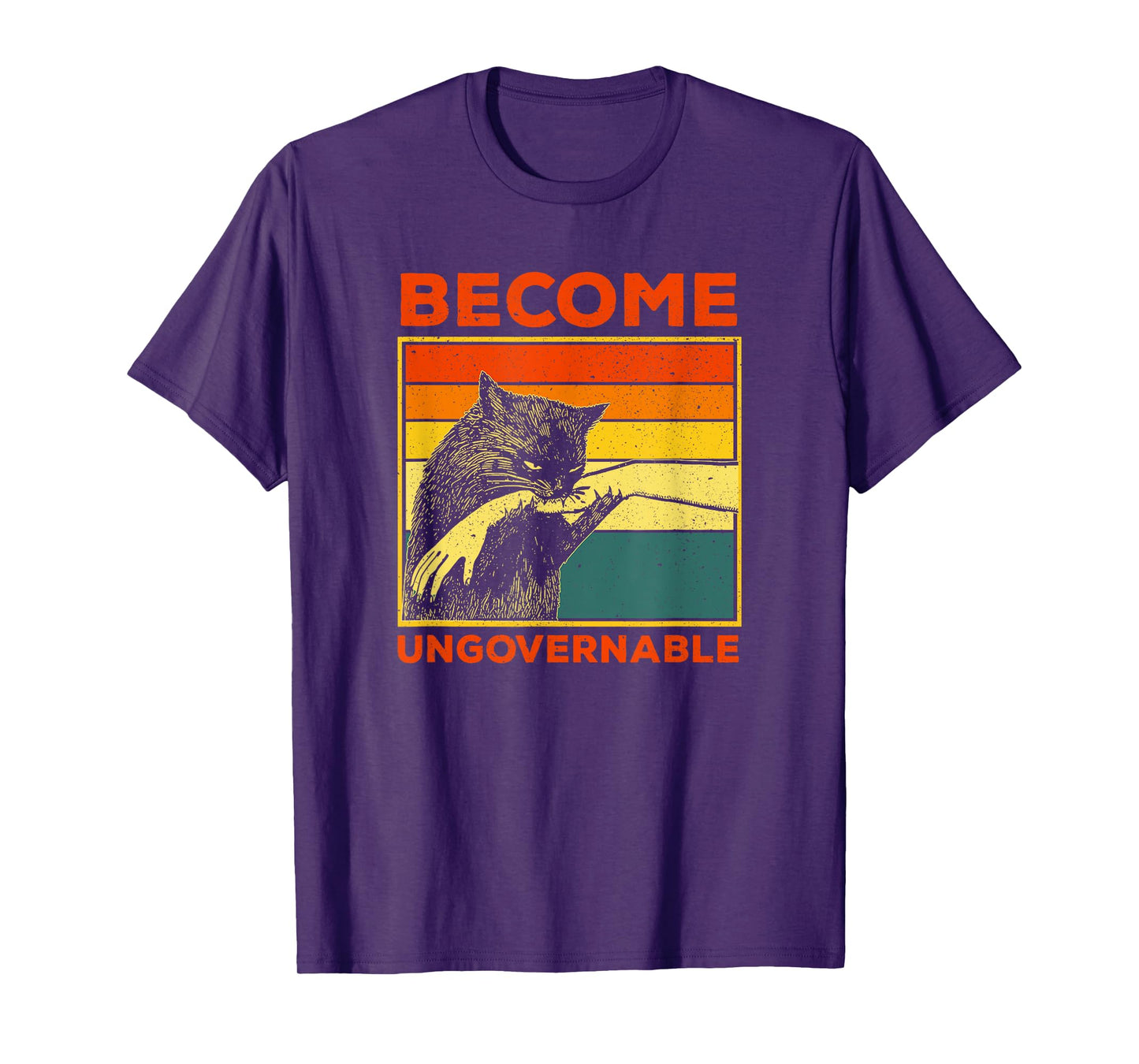 Become Ungovernable - Black Cat Biting Hand Funny Meme T-Shirt