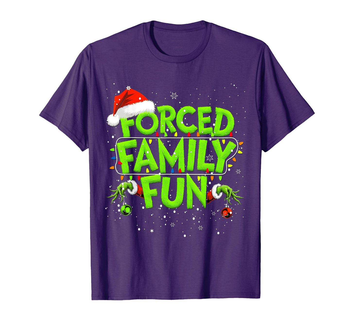 Forced Family Fun Christmas Shirts Matching Family Pajama T-Shirt