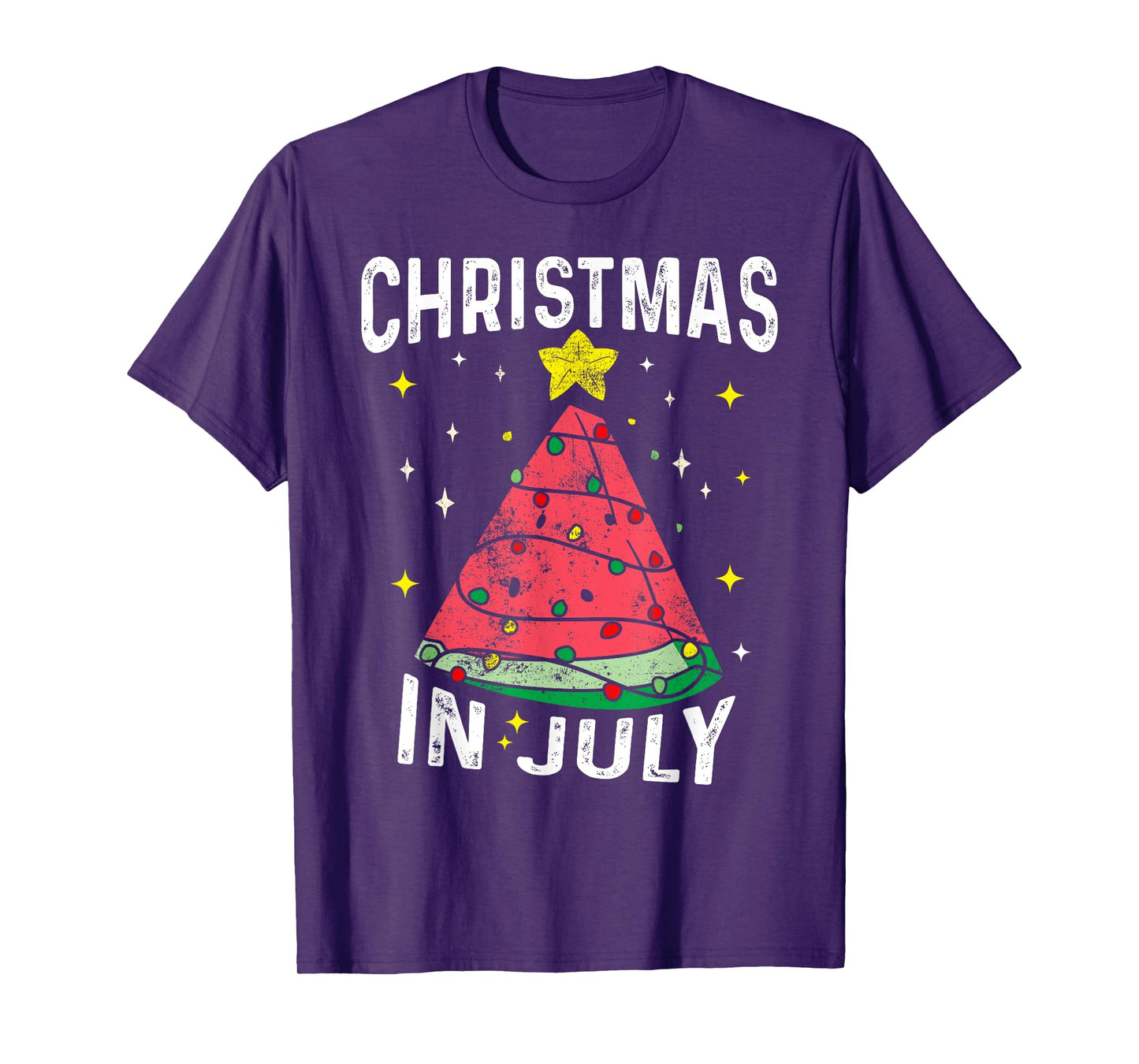 Xmas In July Watermelon Tree Funny Summer Christmas July T-Shirt