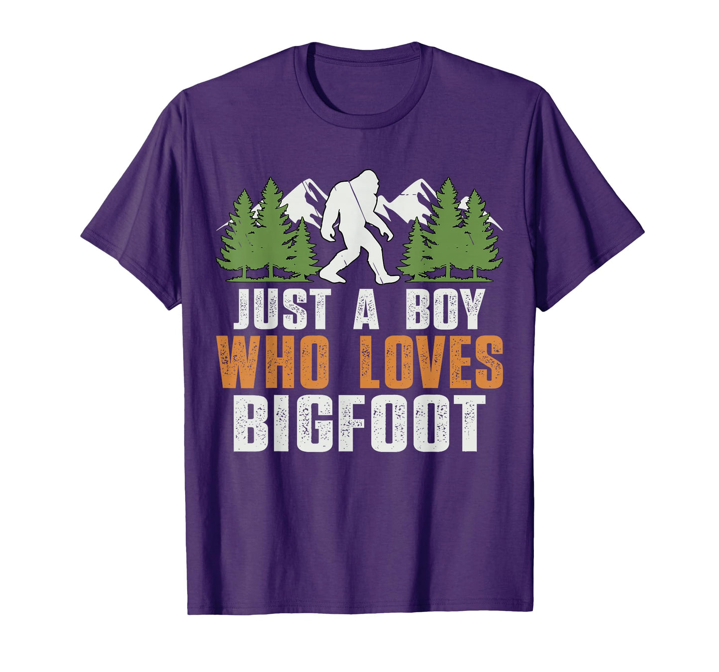 Vintage Funny Graphic Just a Boy Who Loves Bigfoot Men Kids T-Shirt