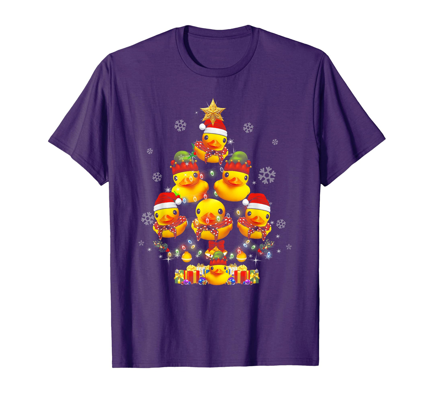 Rubber Duck Christmas Tree Xmas Light Surrounded Ducky T-Shirt